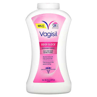 Vagisil Odor Block Deodorant Powder 8 oz - 24 Hour Protection, Talc-Free
