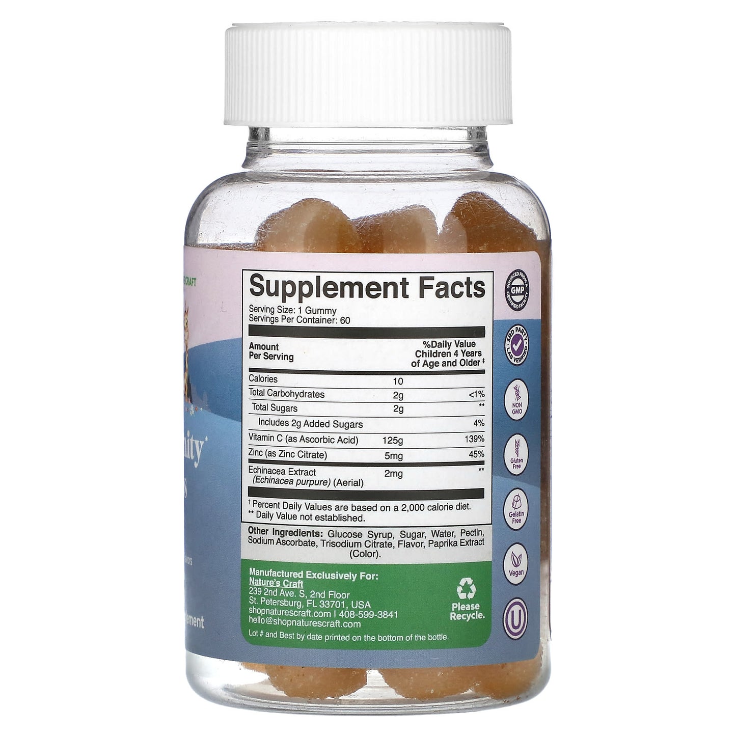 Nature's Craft, Kids Immunity Gummies, Orange, 60 Gummies - Image 2