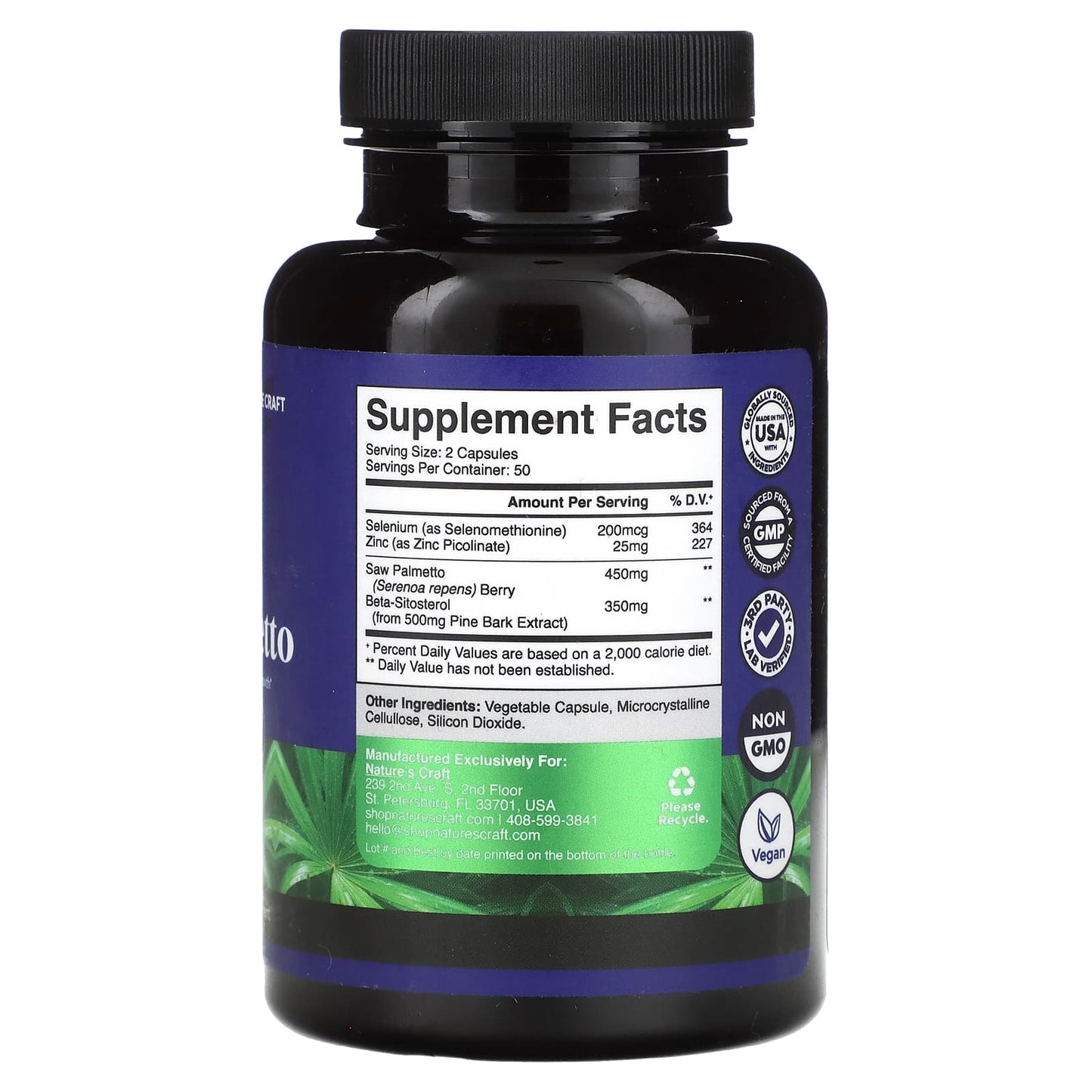 Nature's Craft, Men's Saw Palmetto , 100 Capsules - Image 2