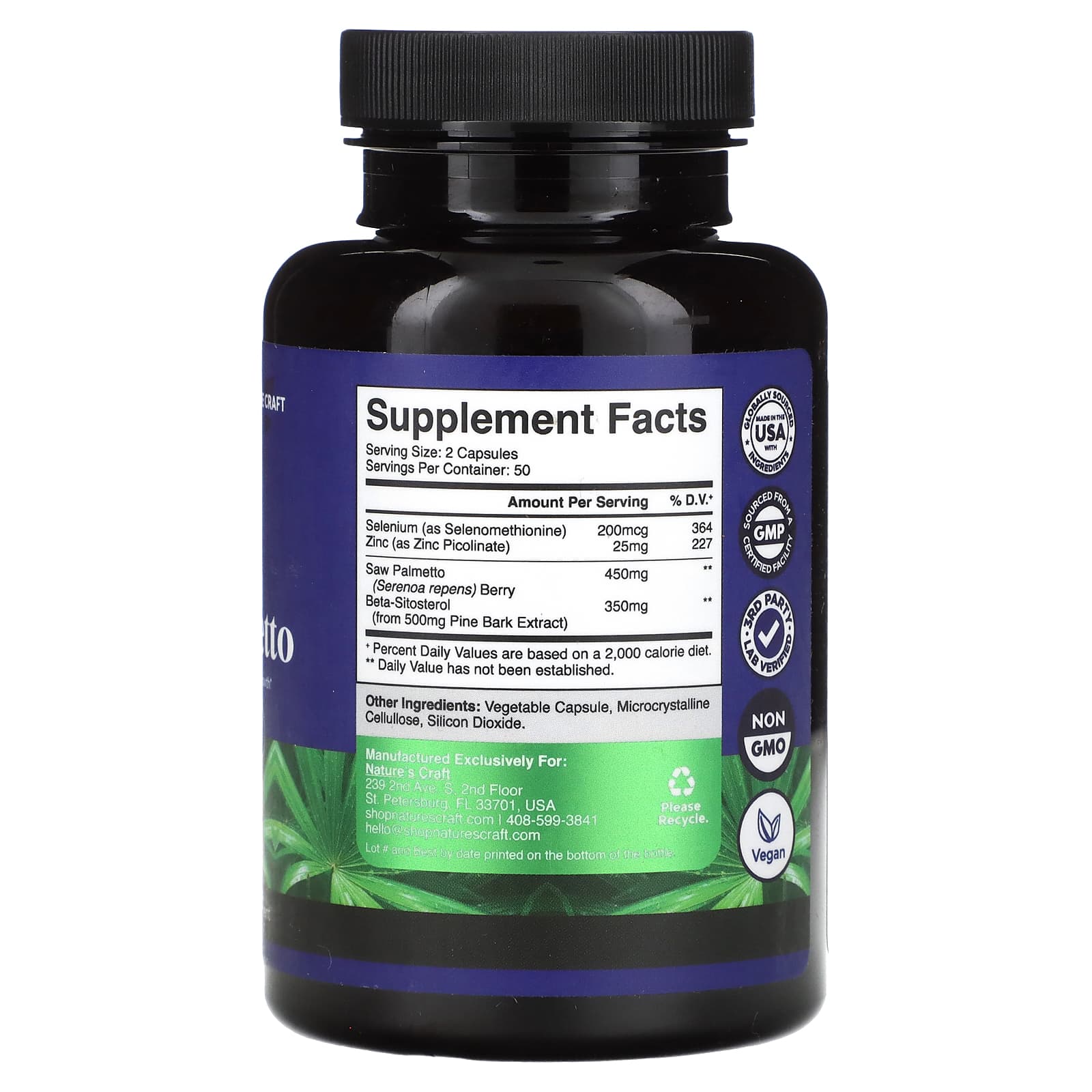 Nature's Craft, Men's Saw Palmetto , 100 Capsules - Image 2