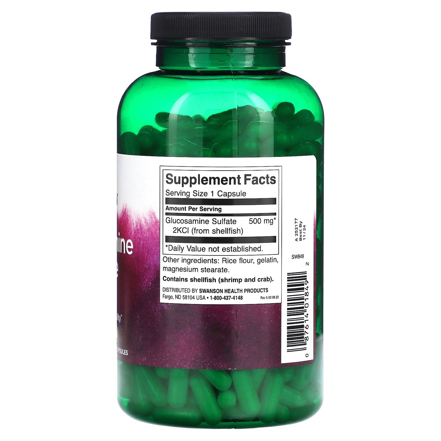 Swanson, Glucosamine Sulfate 2KCI, 500 mg, 400 Capsules - Image 2