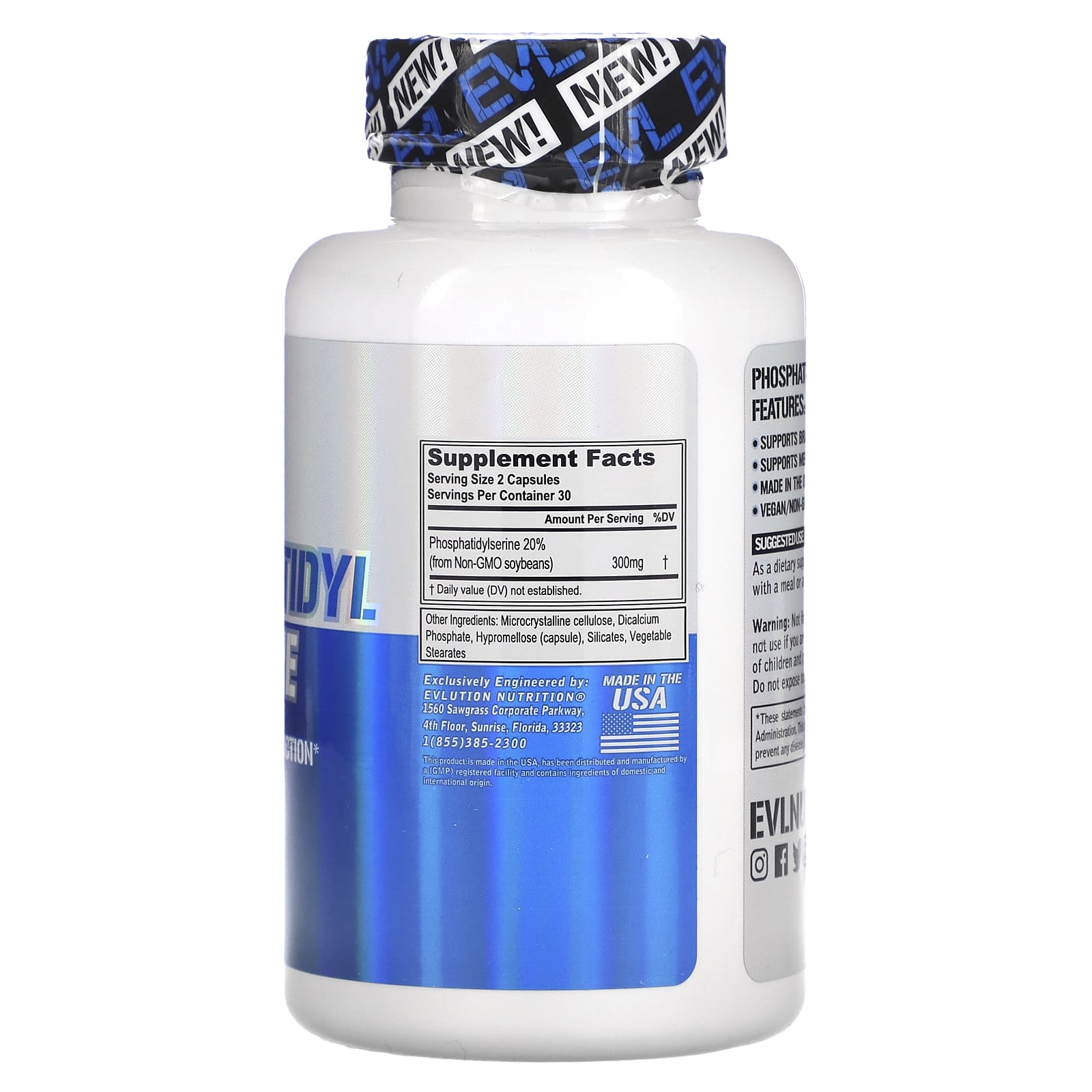 <b>EVLution Nutrition Phosphatidyl Serine Supplement for Brain Support, 60 Veggie Capsules</b> - Image 2