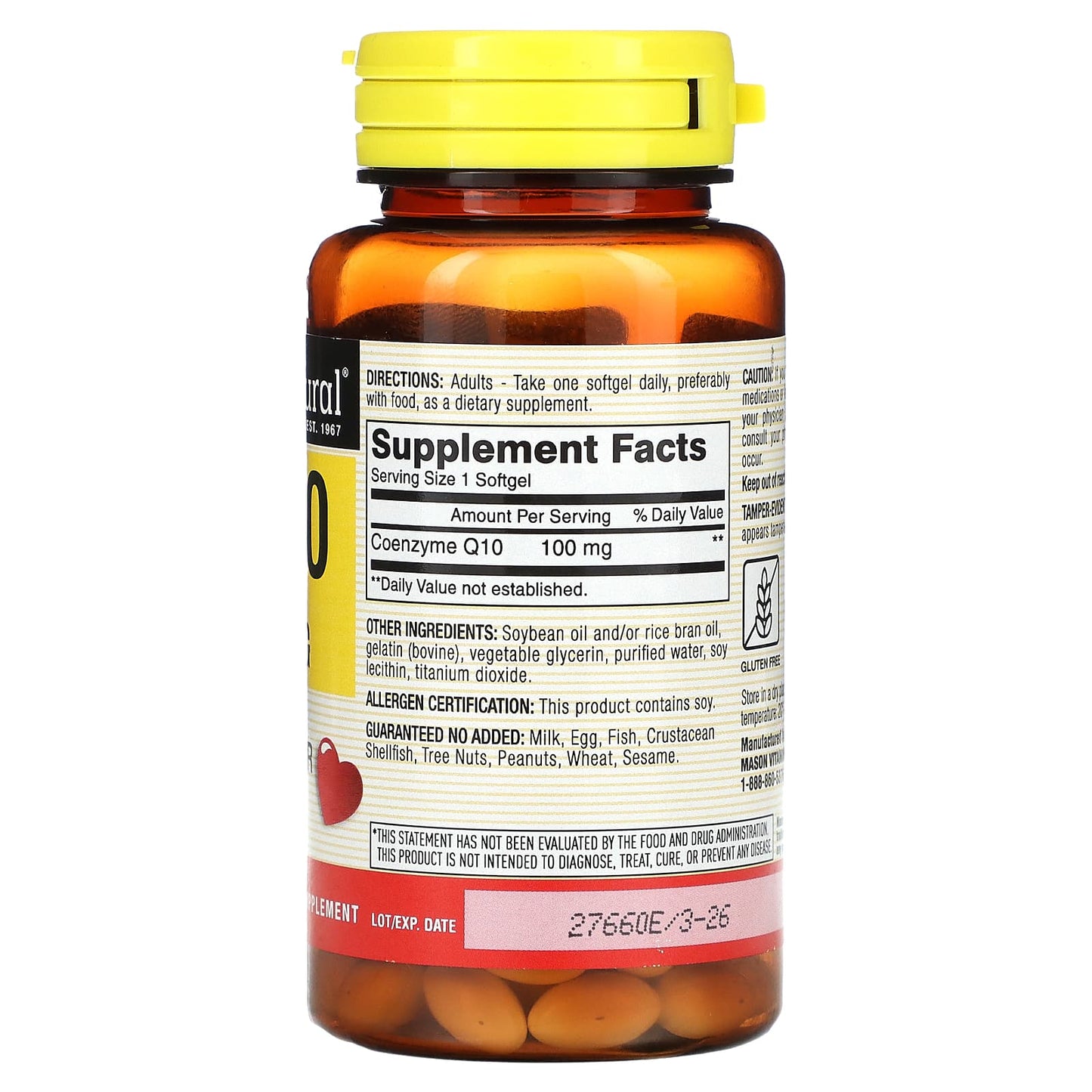 Mason Natural, Co Q10, 100 mg, 60 Softgels