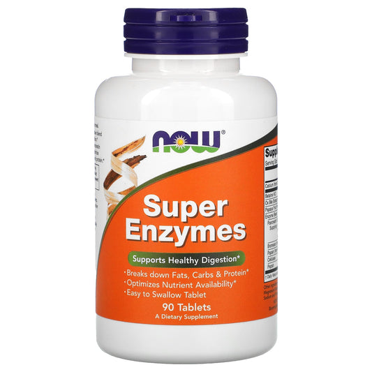NOW Foods, Super Enzymes, 90 Tablets - Image 1