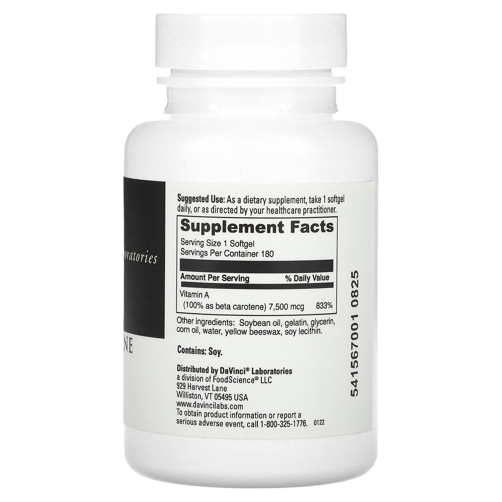 Boost Your Health with DaVinci Laboratories Beta Carotene 7,500 mcg Softgels - Image 2