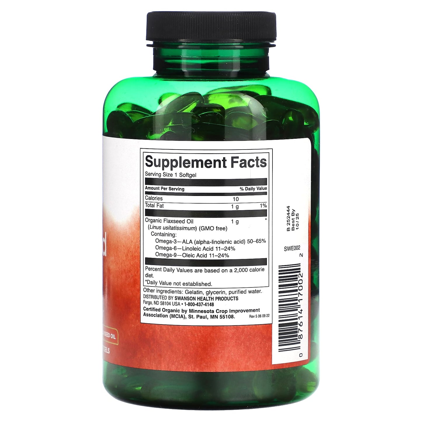 Swanson, Flaxseed Oil, 1,000 mg, 200 Softgels - Image 2