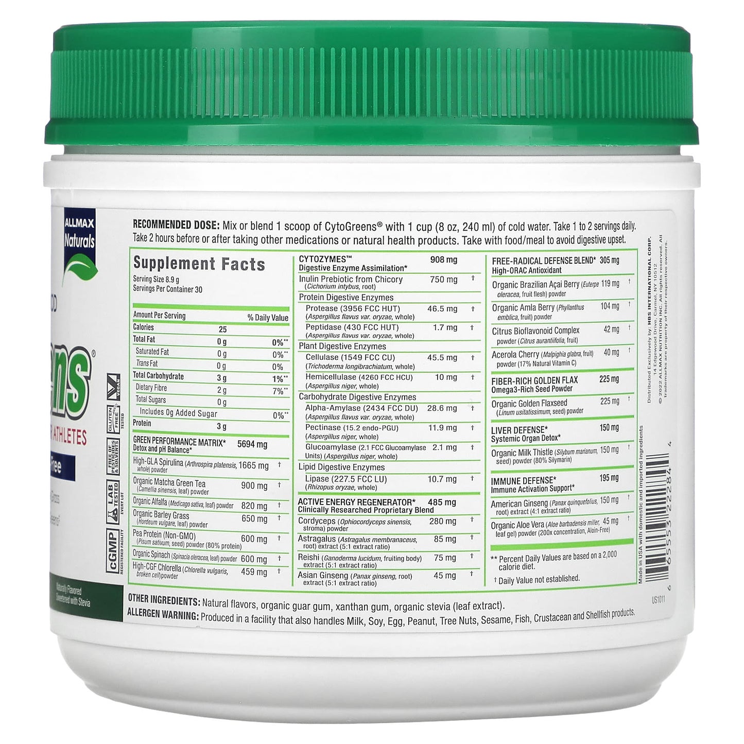 ALLMAX CytoGreens Premium Green Superfood Supplement for Athletes - Image 2