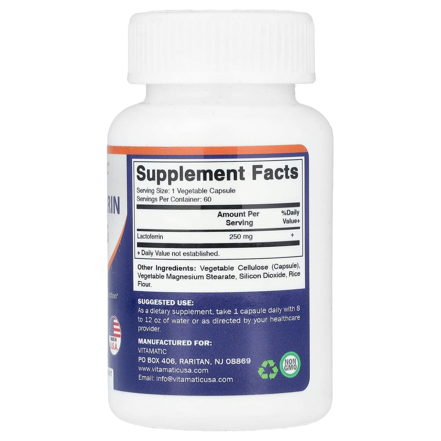 Vitamatic, Lactoferrin, 250 mg, 60 Vegetable Capsules - Image 2