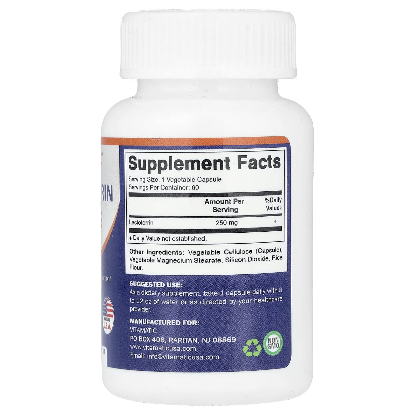 Vitamatic, Lactoferrin, 250 mg, 60 Vegetable Capsules - Image 2