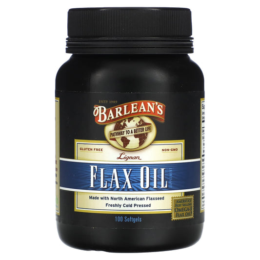 Barlean's Omega-3 Flax Oil 100 Softgels for Heart Health - Image 1