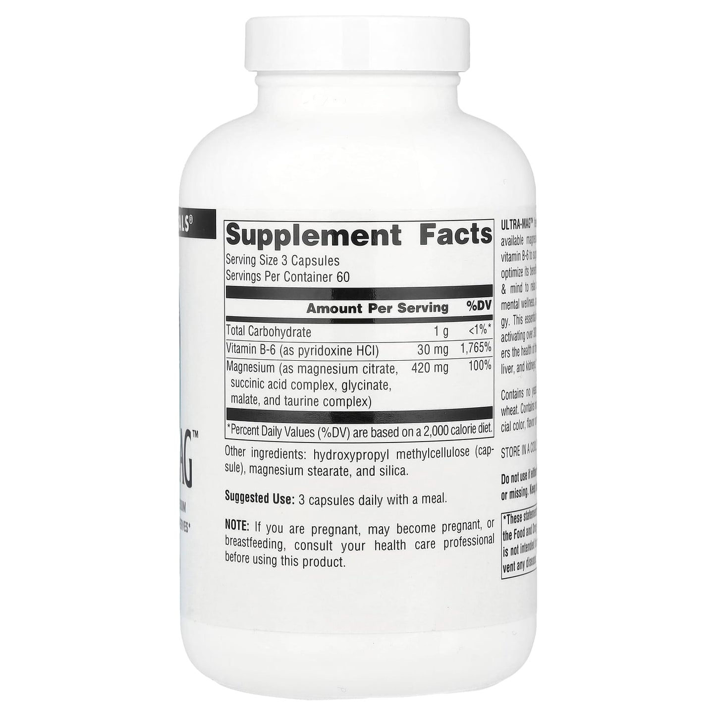 Source Naturals, Ultra-Mag™, 180 Vegan Capsules - Image 2
