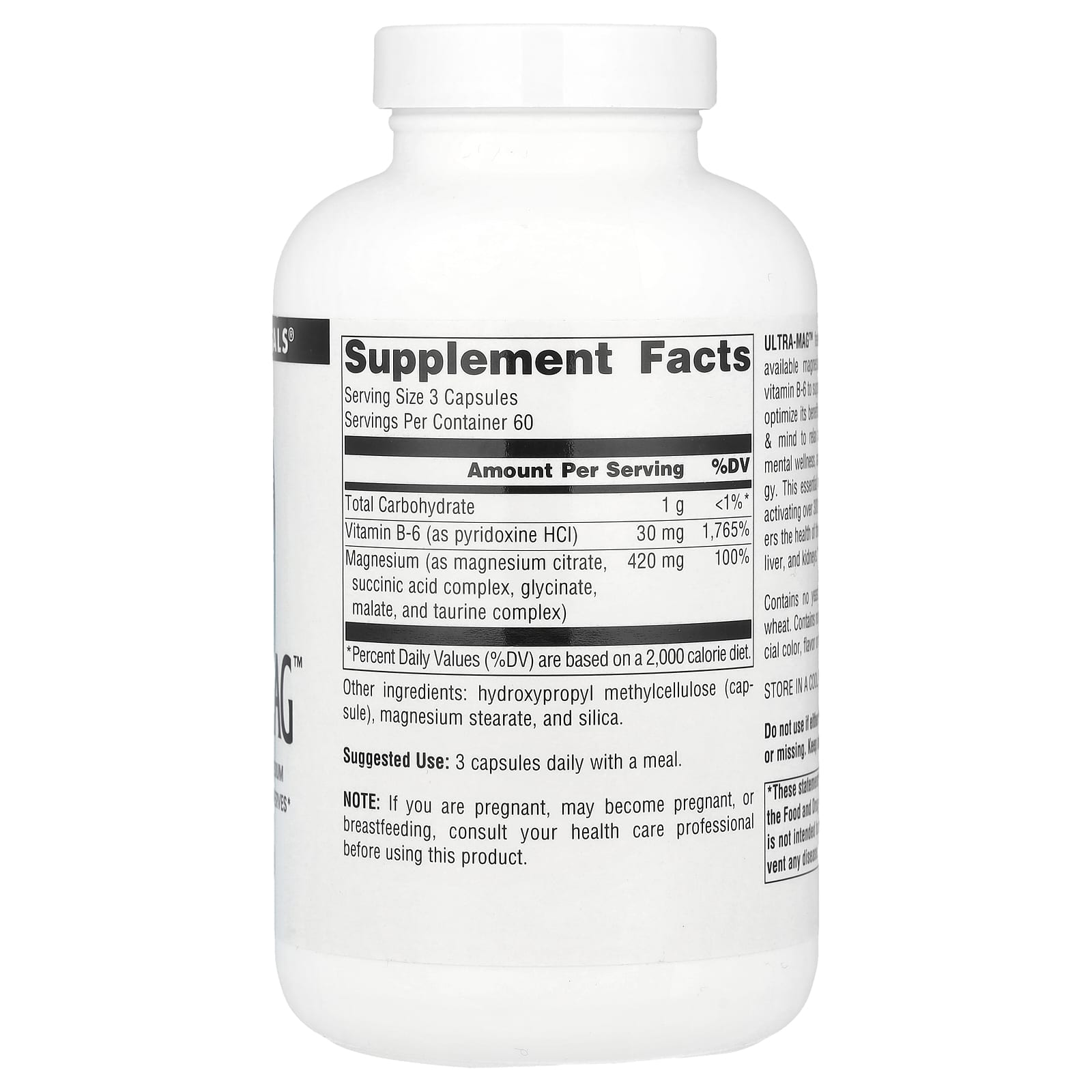 Source Naturals, Ultra-Mag™, 180 Vegan Capsules - Image 2