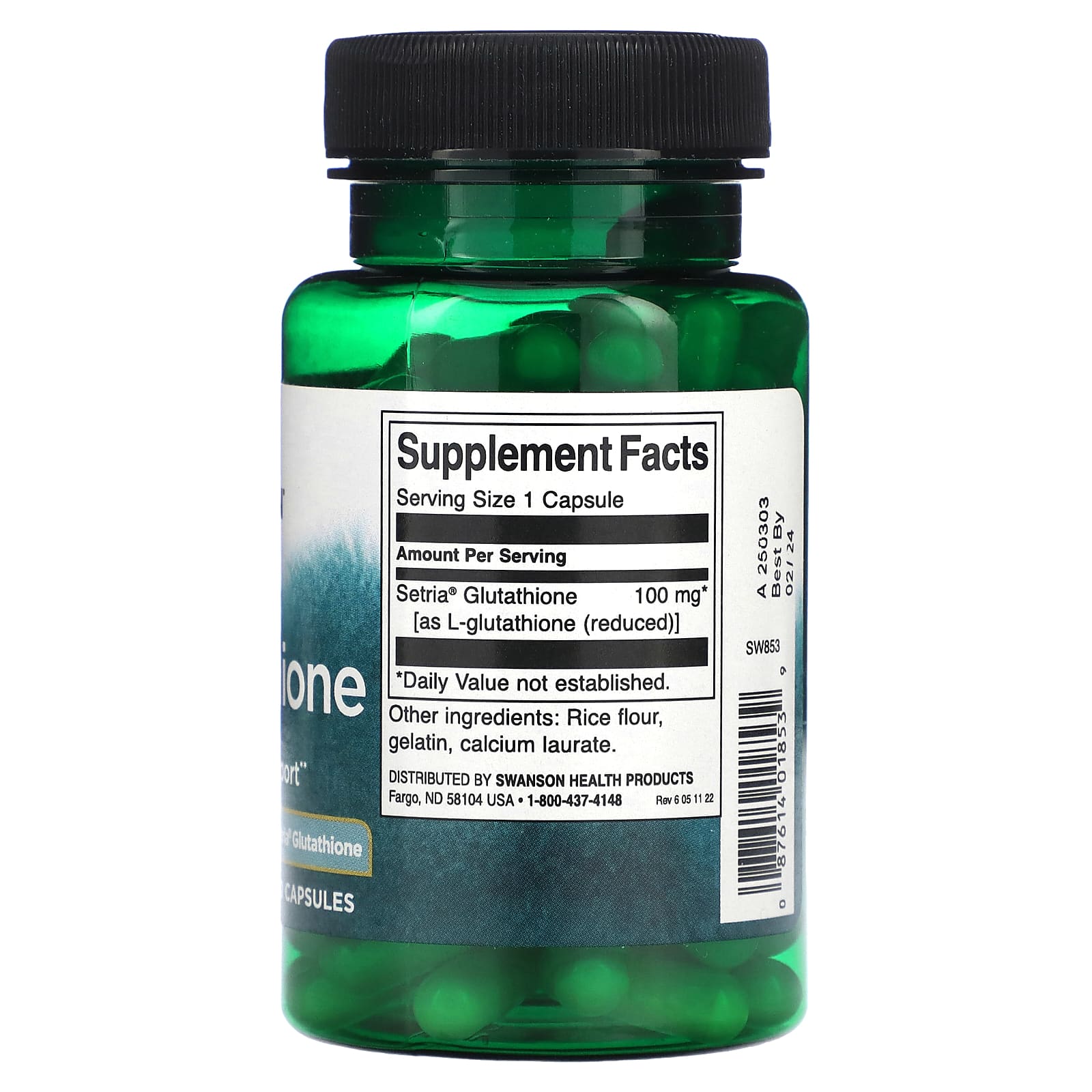 Swanson, L-Glutathione, 100 mg, 100 Capsules - Image 2