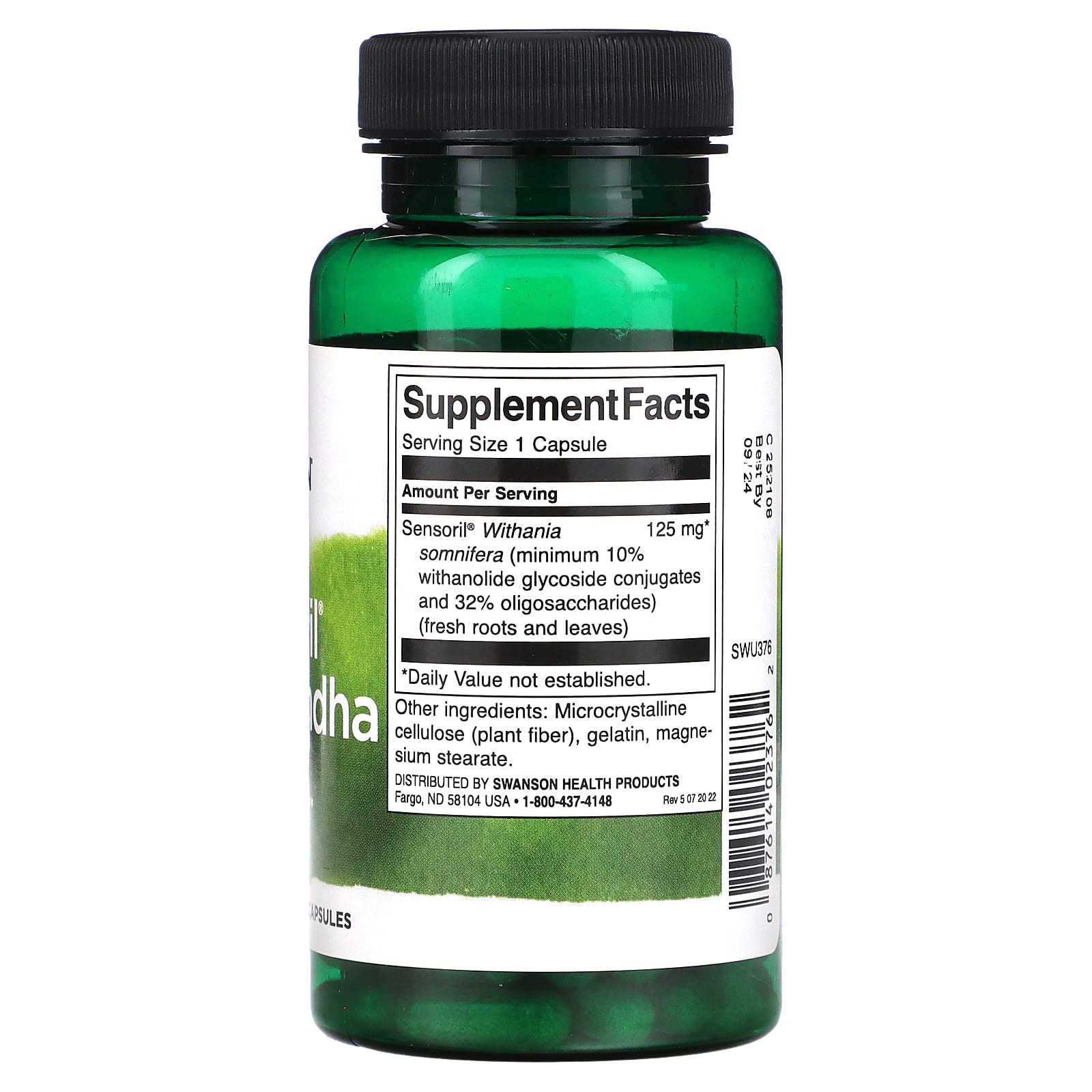 Swanson, Sensoril Ashwagandha, 125 mg, 120 Capsules - Image 2