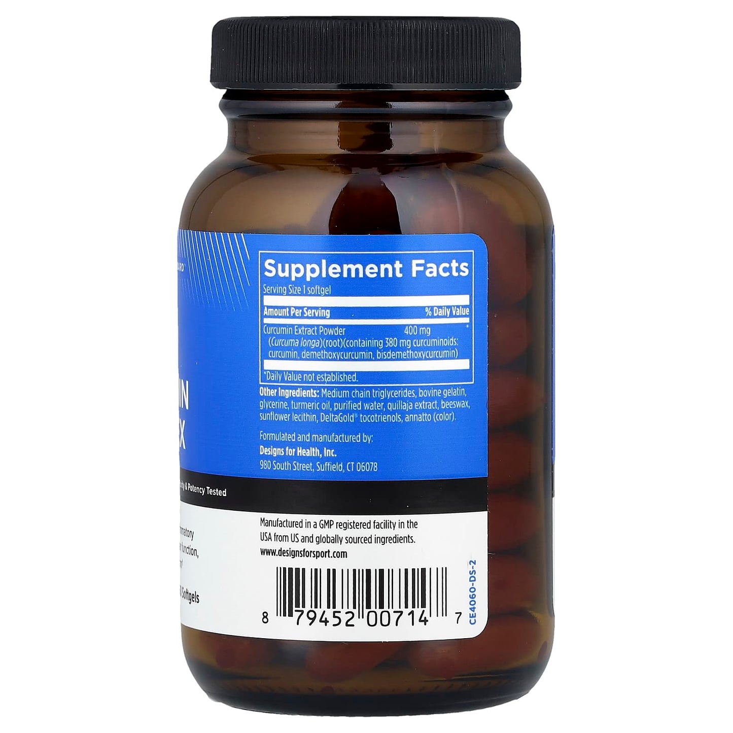 Curcumin Complex for Athletes - 400mg, NSF Certified, Gluten Free - Image 2
