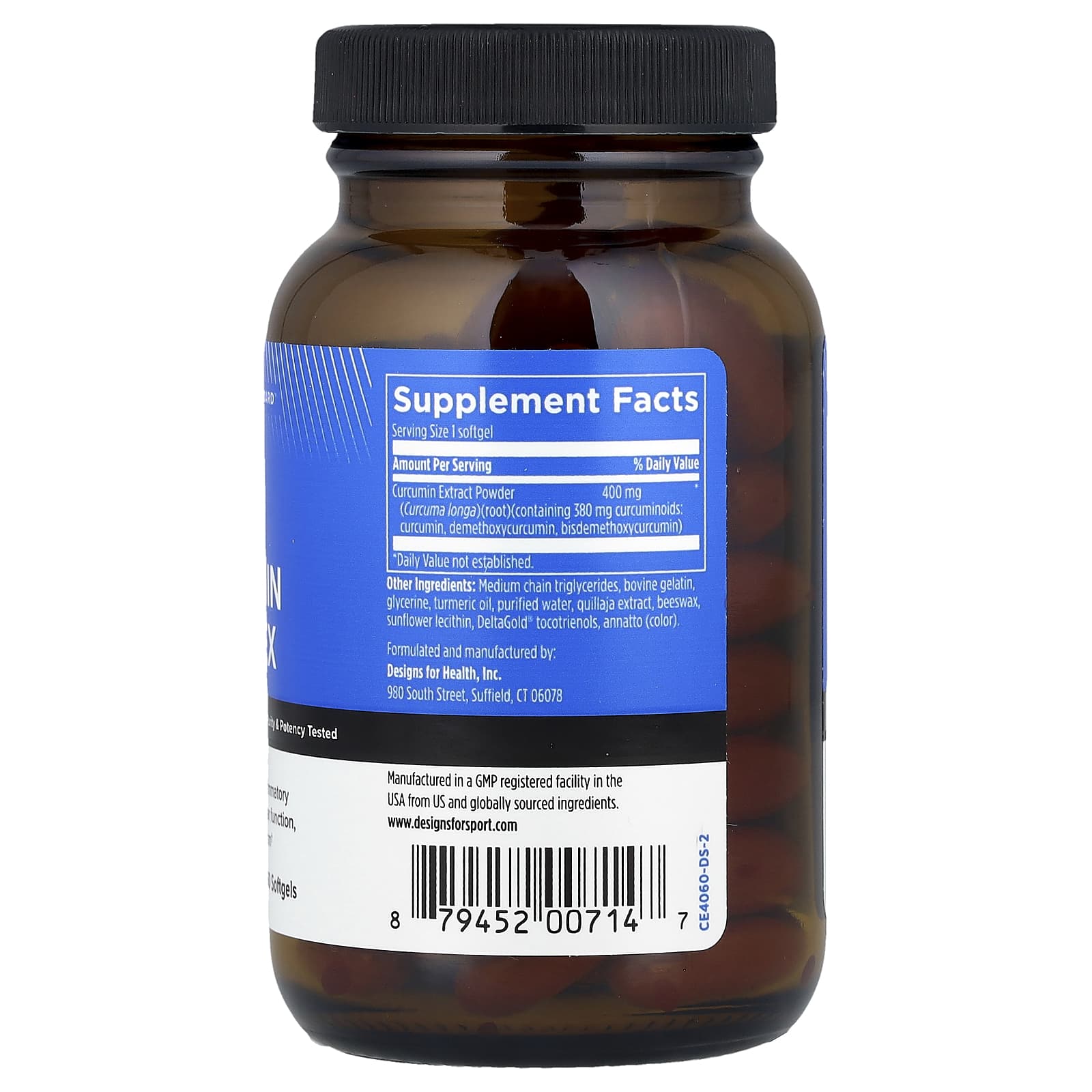 Curcumin Complex for Athletes - 400mg, NSF Certified, Gluten Free - Image 2