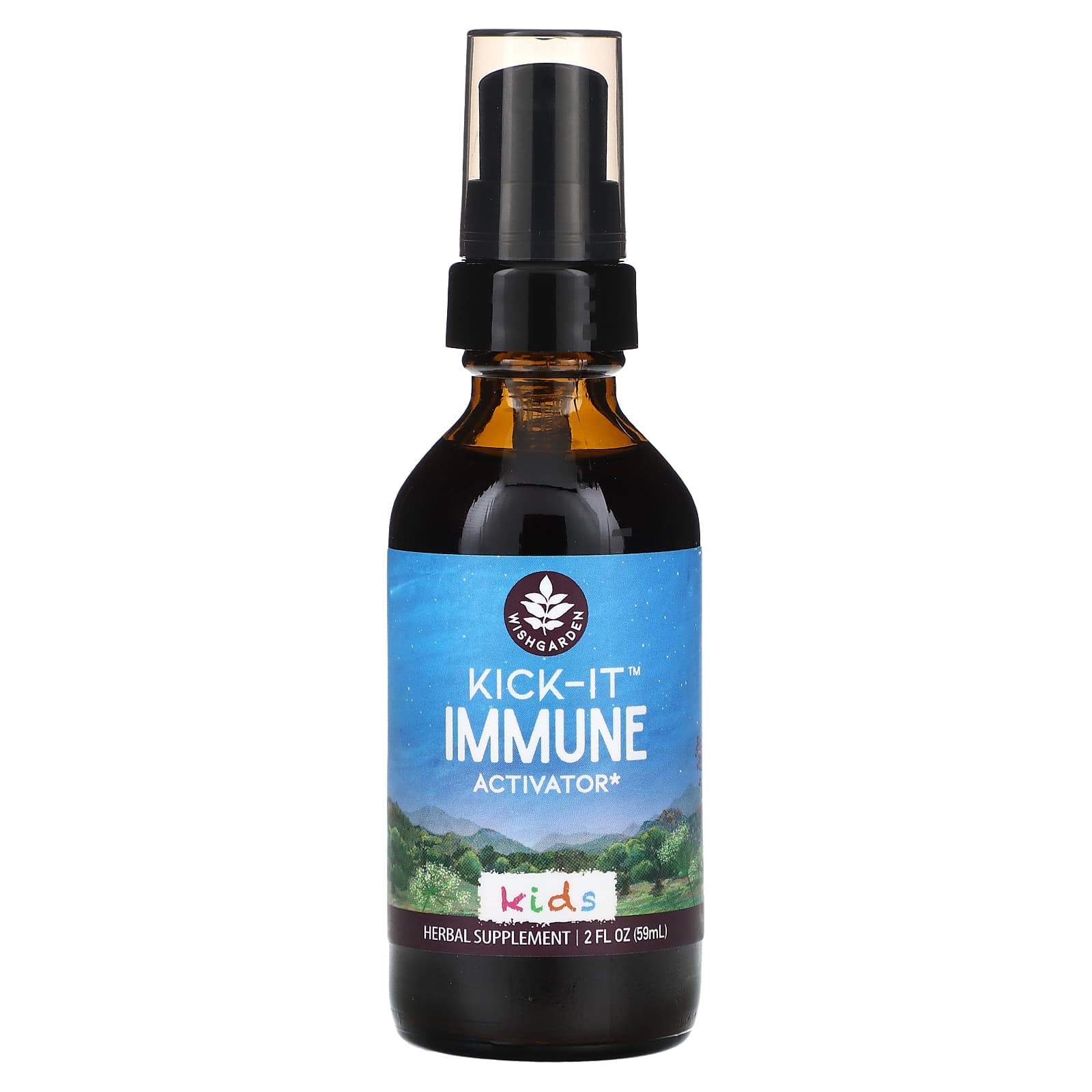 WishGarden Herbs, Kids, Kick-It Immune Activator, 2 fl oz (59 ml) - Image 1