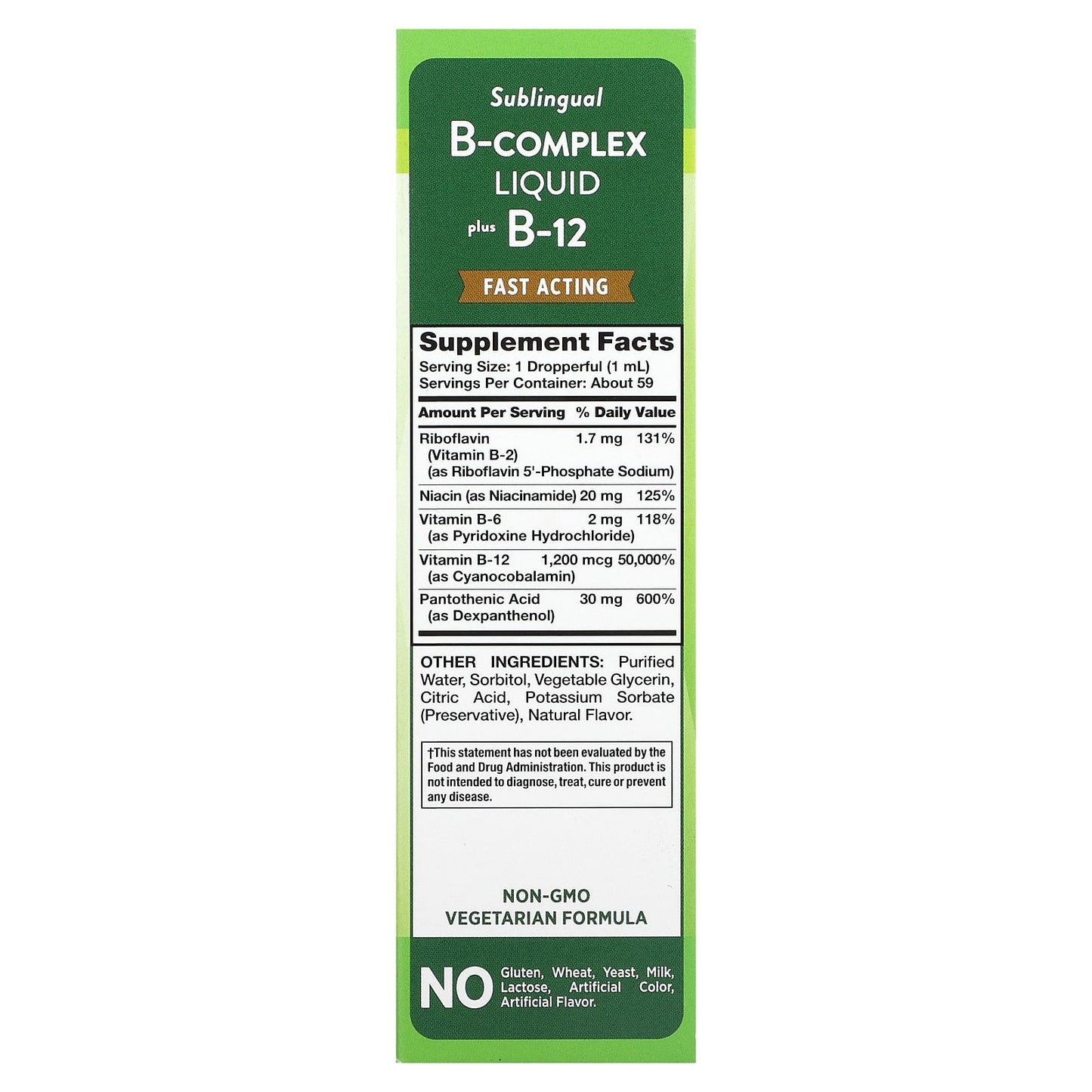 Nature's Truth, Vitamins, Sublingual B-Complex Liquid Plus B-12, Natural Berry, 2 fl oz (59 ml) - Image 2