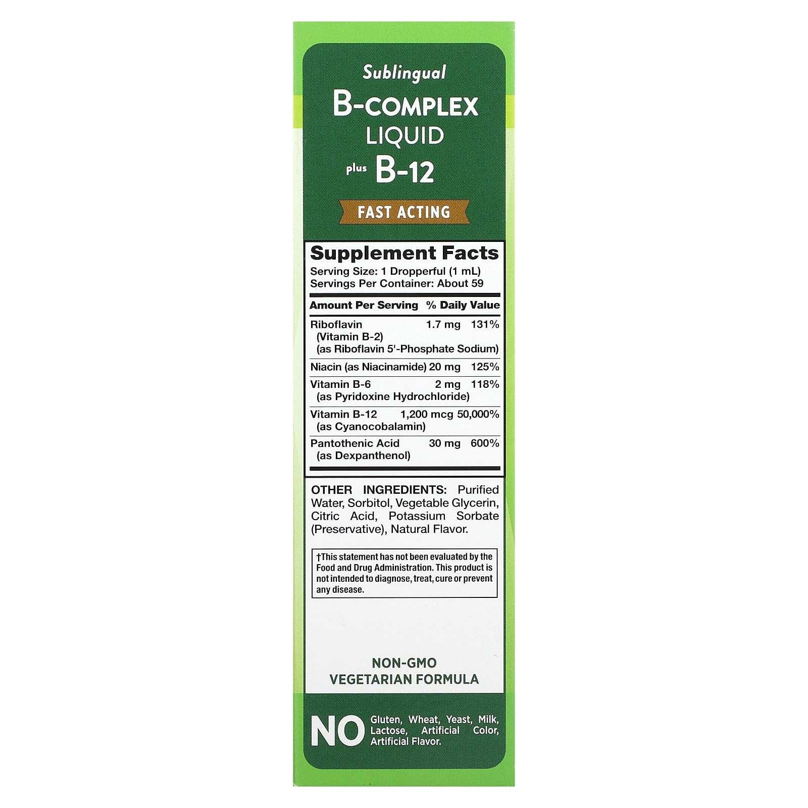Nature's Truth, Vitamins, Sublingual B-Complex Liquid Plus B-12, Natural Berry, 2 fl oz (59 ml) - Image 2