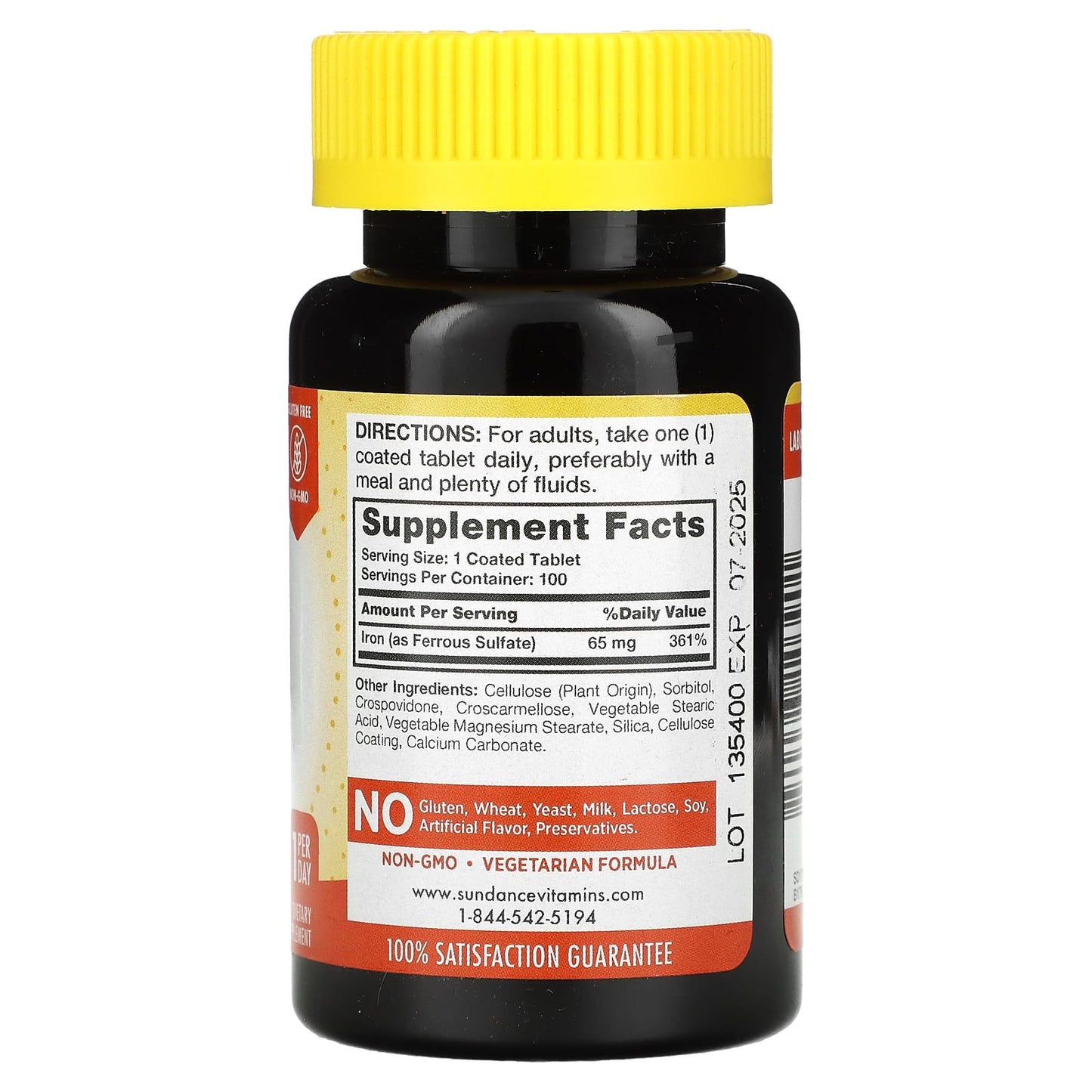 Sundance Vitamins, Iron, 65 mg, 100  Coated Tablets - Image 2