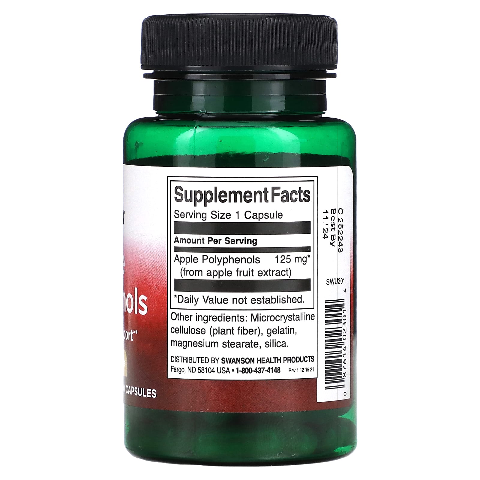 Swanson, Apple Polyphenols, 125 mg, 60 Capsules - Image 2
