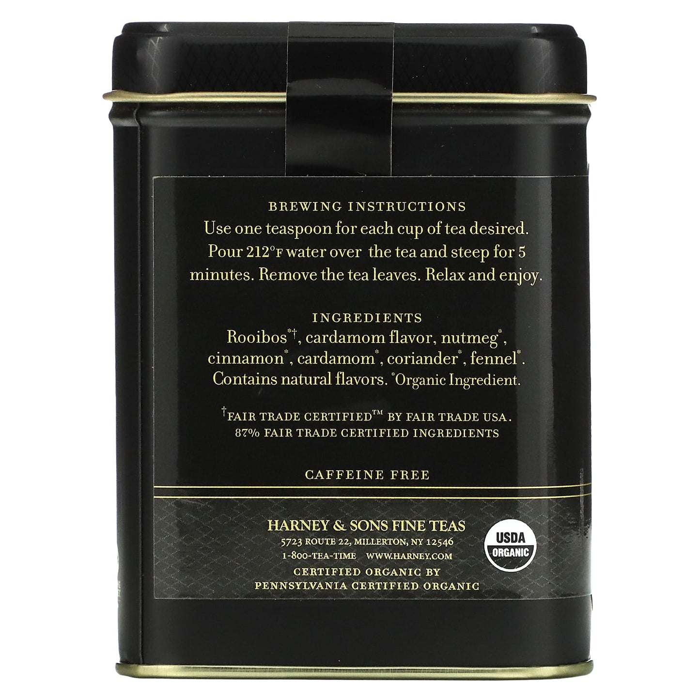 Harney & Sons Organic Rooibos Chai Herbal Tea, 4 oz (112g), Caffeine Free - Image 2