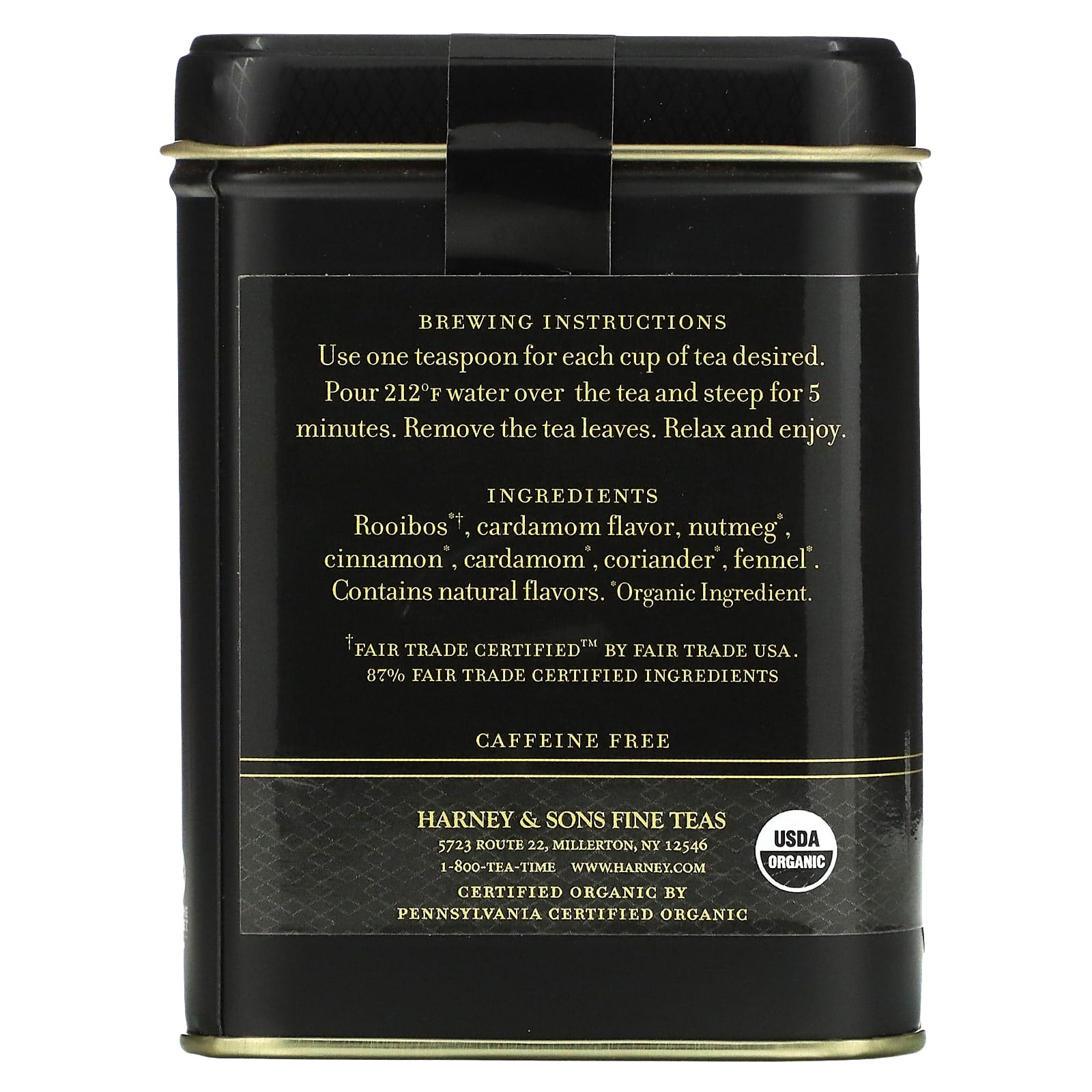 Harney & Sons Organic Rooibos Chai Herbal Tea, 4 oz (112g), Caffeine Free - Image 2