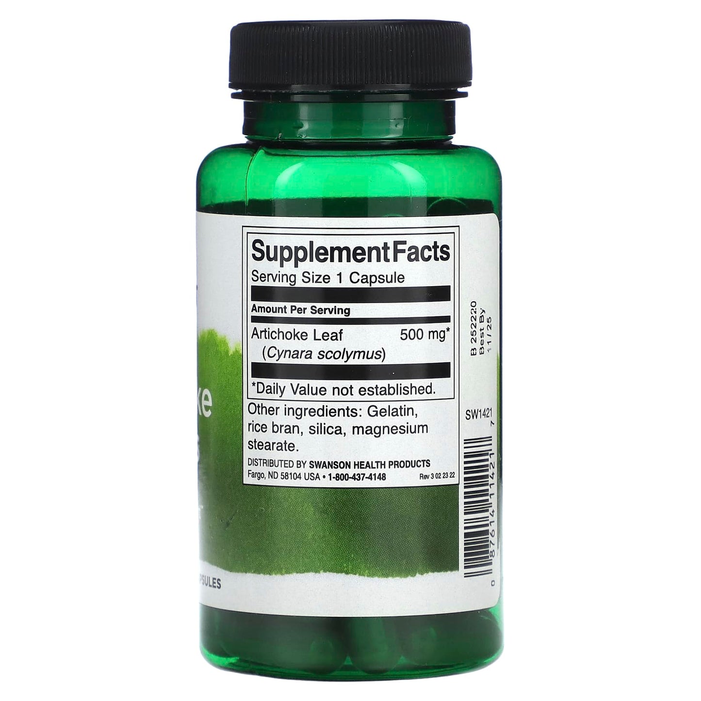 Swanson, Artichoke Leaves, 500 mg, 60 Capsules - Image 2