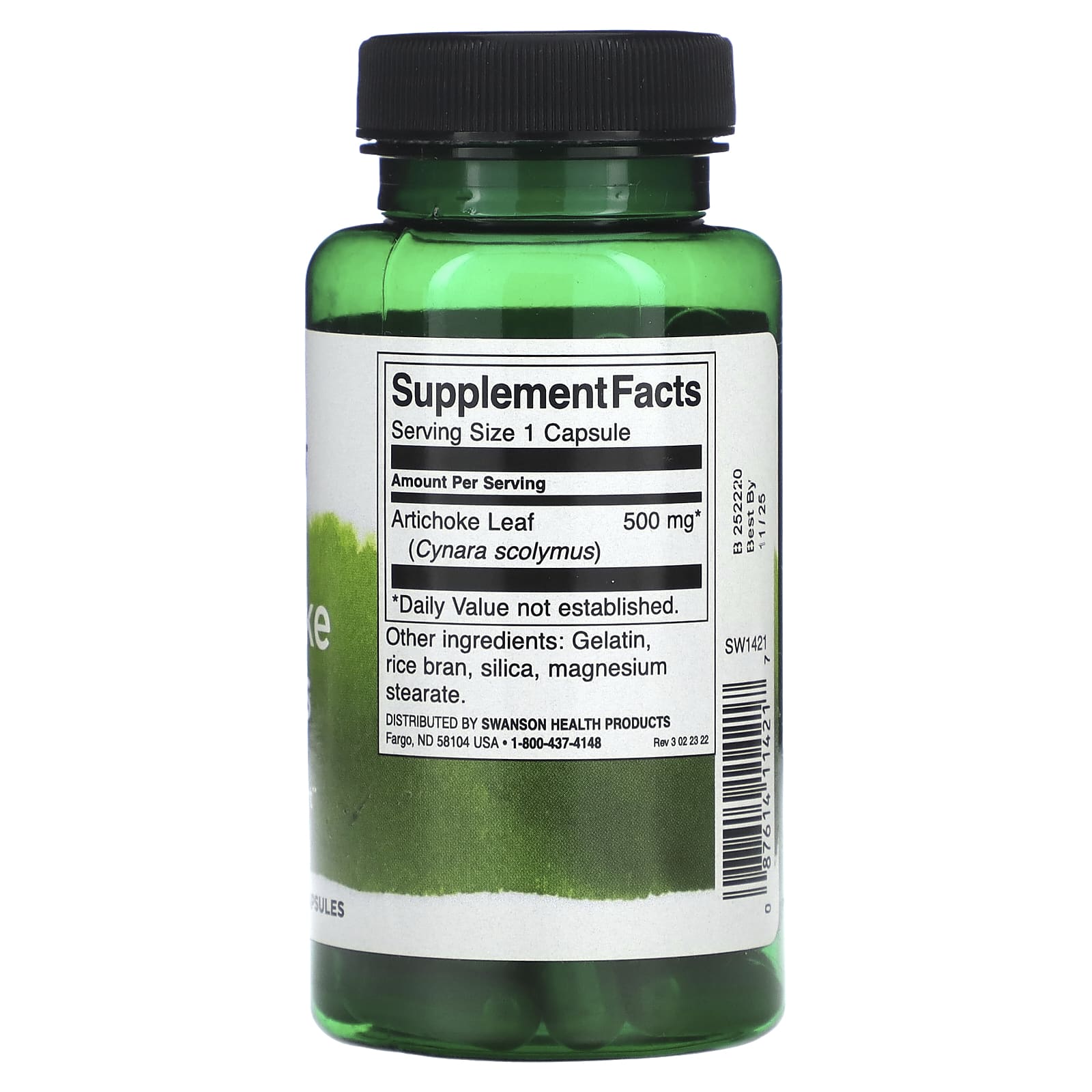 Swanson, Artichoke Leaves, 500 mg, 60 Capsules - Image 2