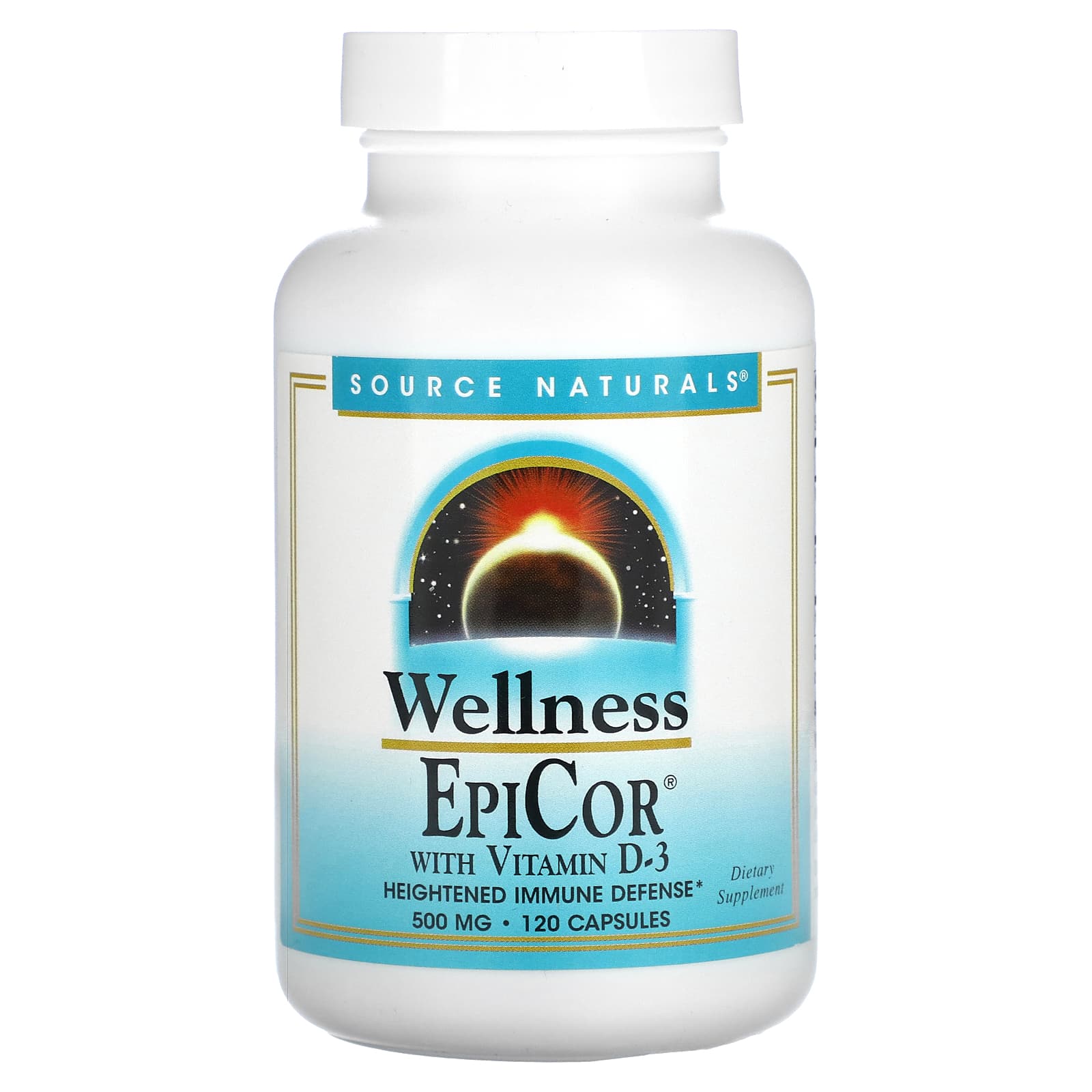 Source Naturals, EpiCor With Vitamin D-3, 120 Capsules - Image 1