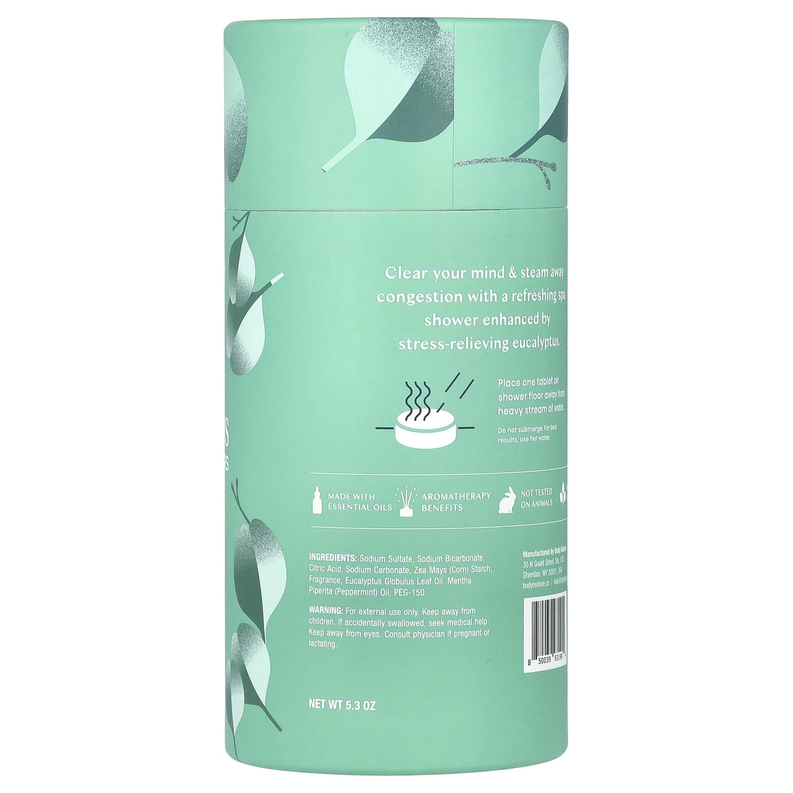 Eucalyptus Body Restore Shower Steamers - 6 Tablets for Stress Relief - Image 2