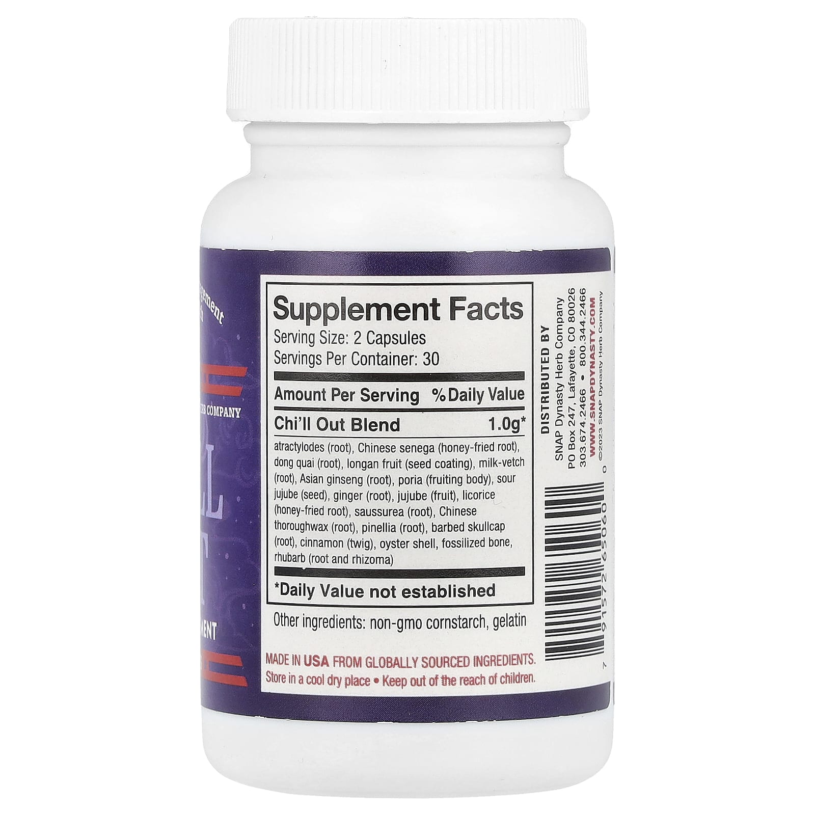 Snap Dynasty, Chi'll Out, 60 Capsules - Image 2