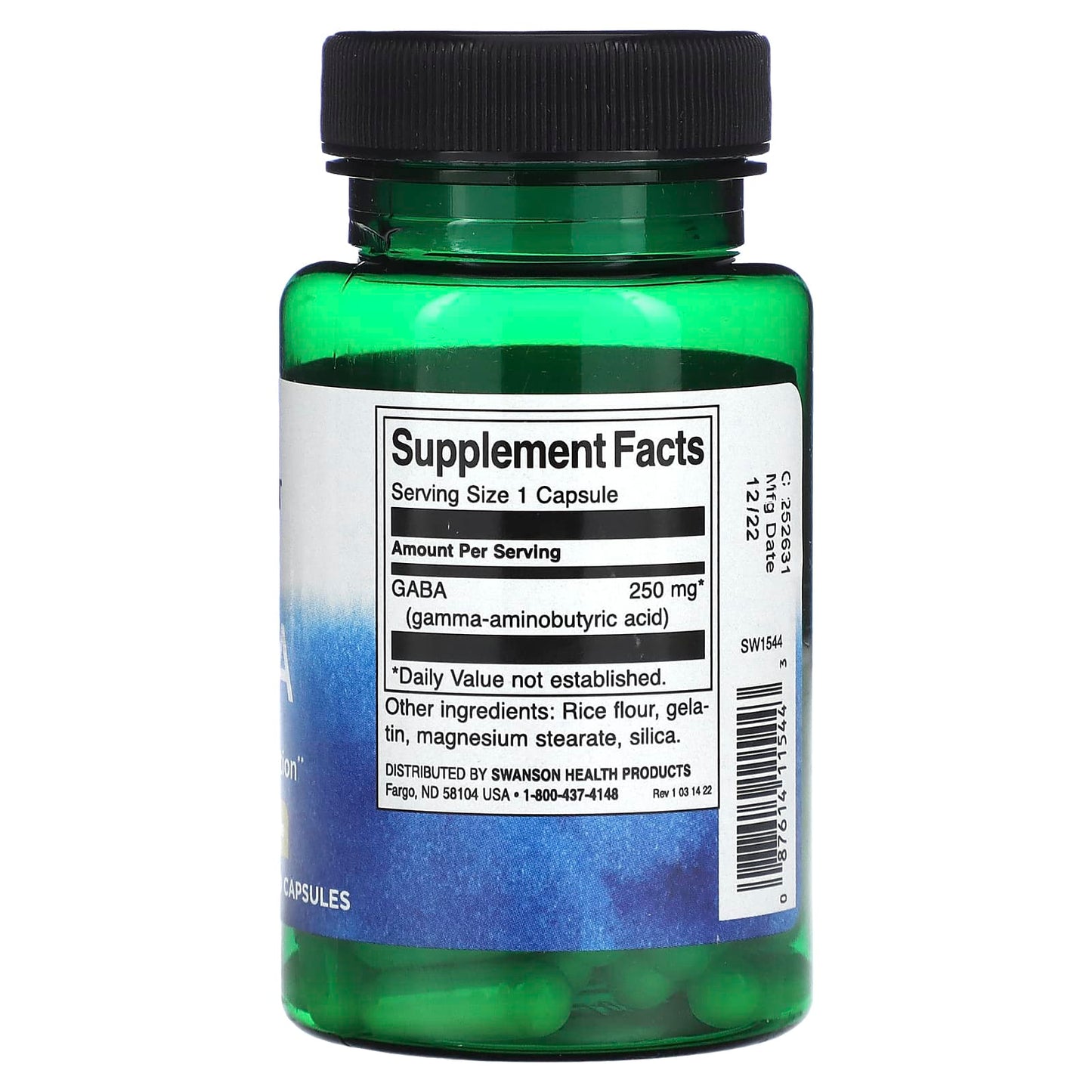 Swanson, Gaba, 250 mg, 60 Capsules - Image 2