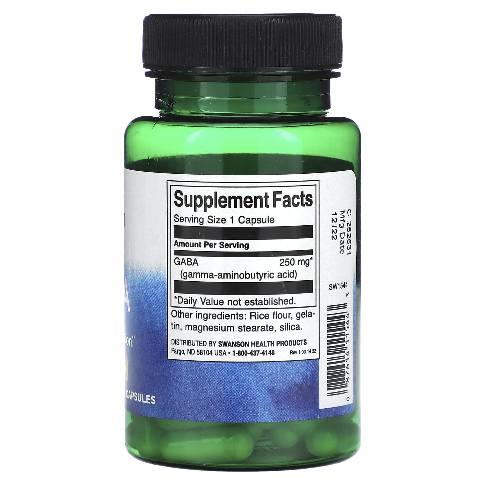 Swanson, Gaba, 250 mg, 60 Capsules - Image 2
