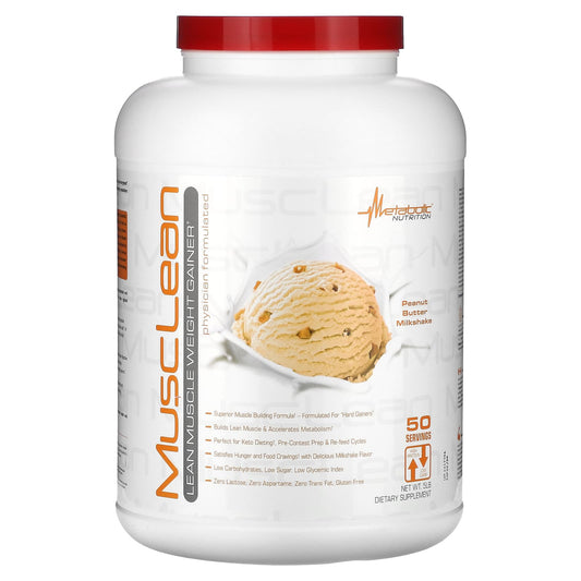 Metabolic Nutrition, MuscLean, Lean Muscle Weight Gainer, Peanut Butter Milkshake, 5 lb - Image 1
