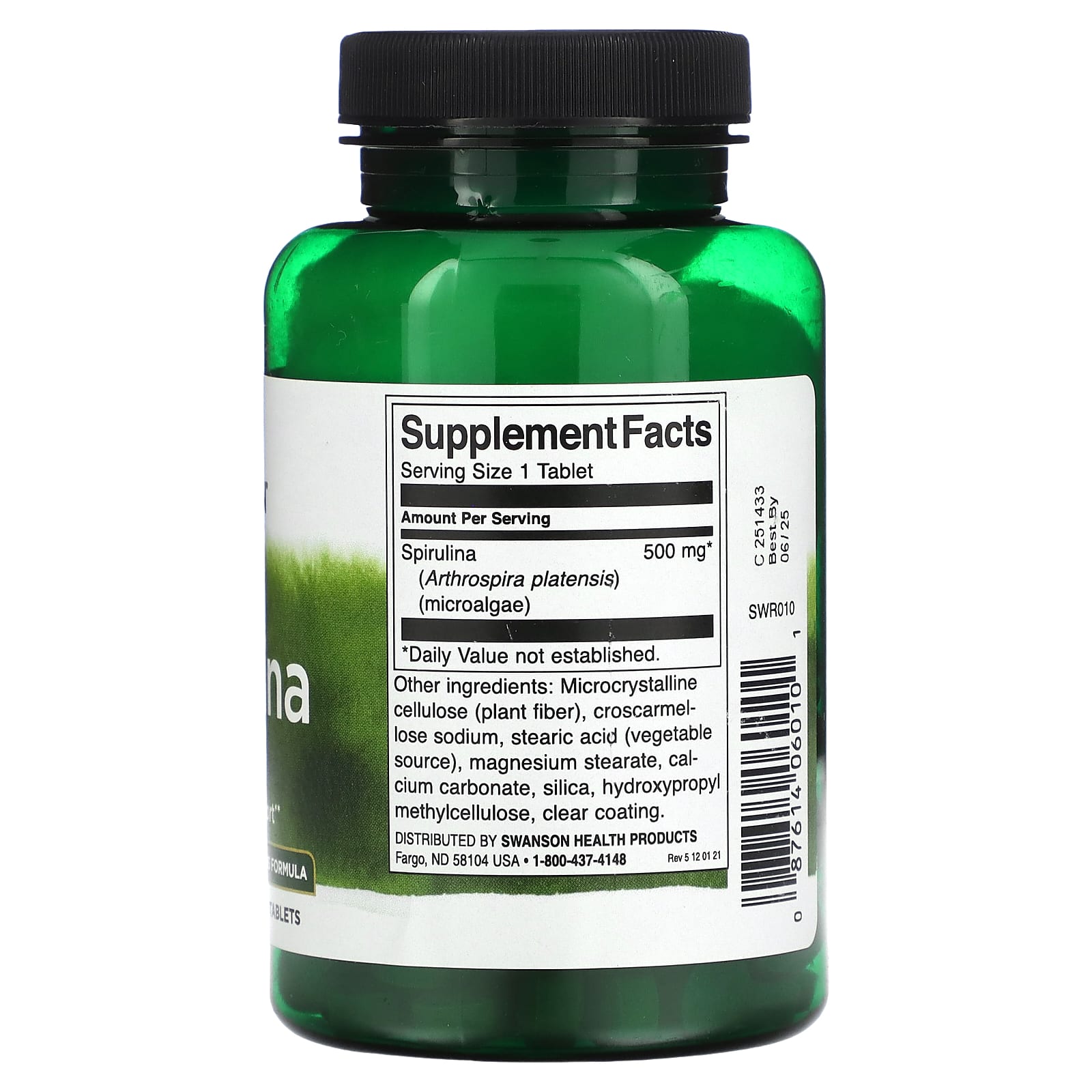 Swanson, Spirulina, 500 mg, 180 Tablets - Image 2