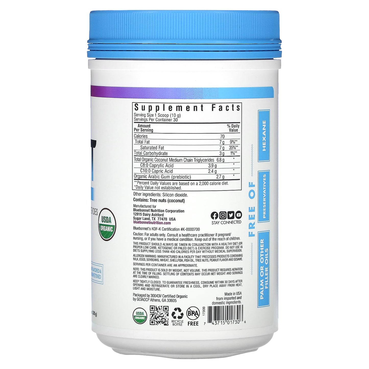 Organic MCT Powder by Bluebonnet Nutrition - Keto & Paleo Support - Image 2