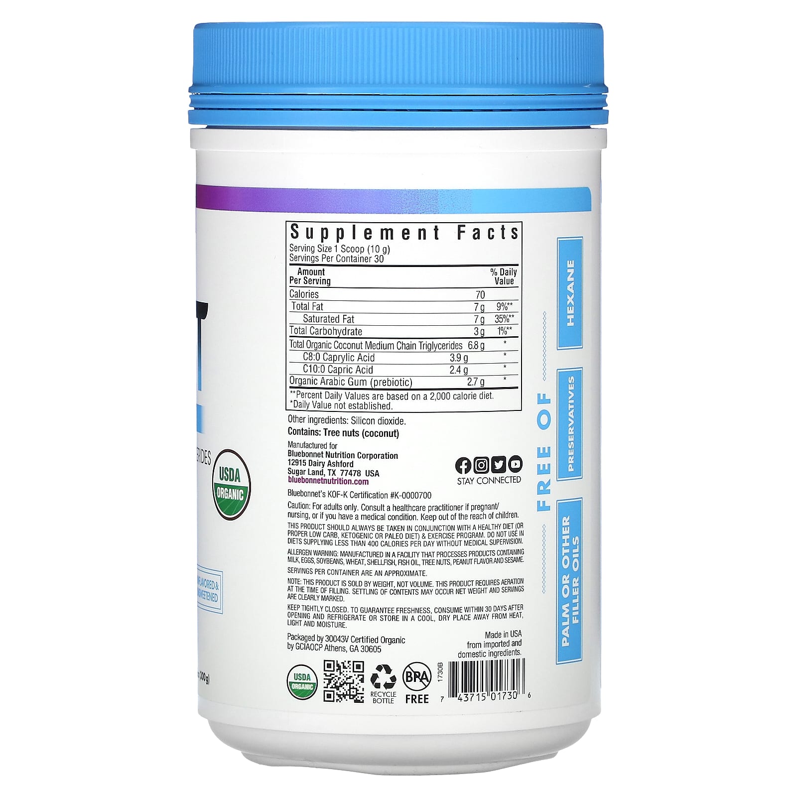 Organic MCT Powder by Bluebonnet Nutrition - Keto & Paleo Support - Image 2