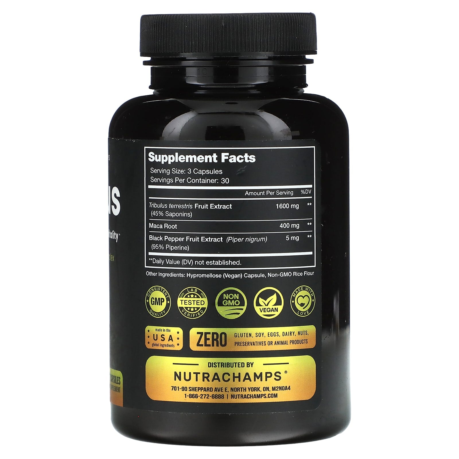 NutraChamps, Tribulus, Extra Strength, 90 Veggie Capsules - Image 2