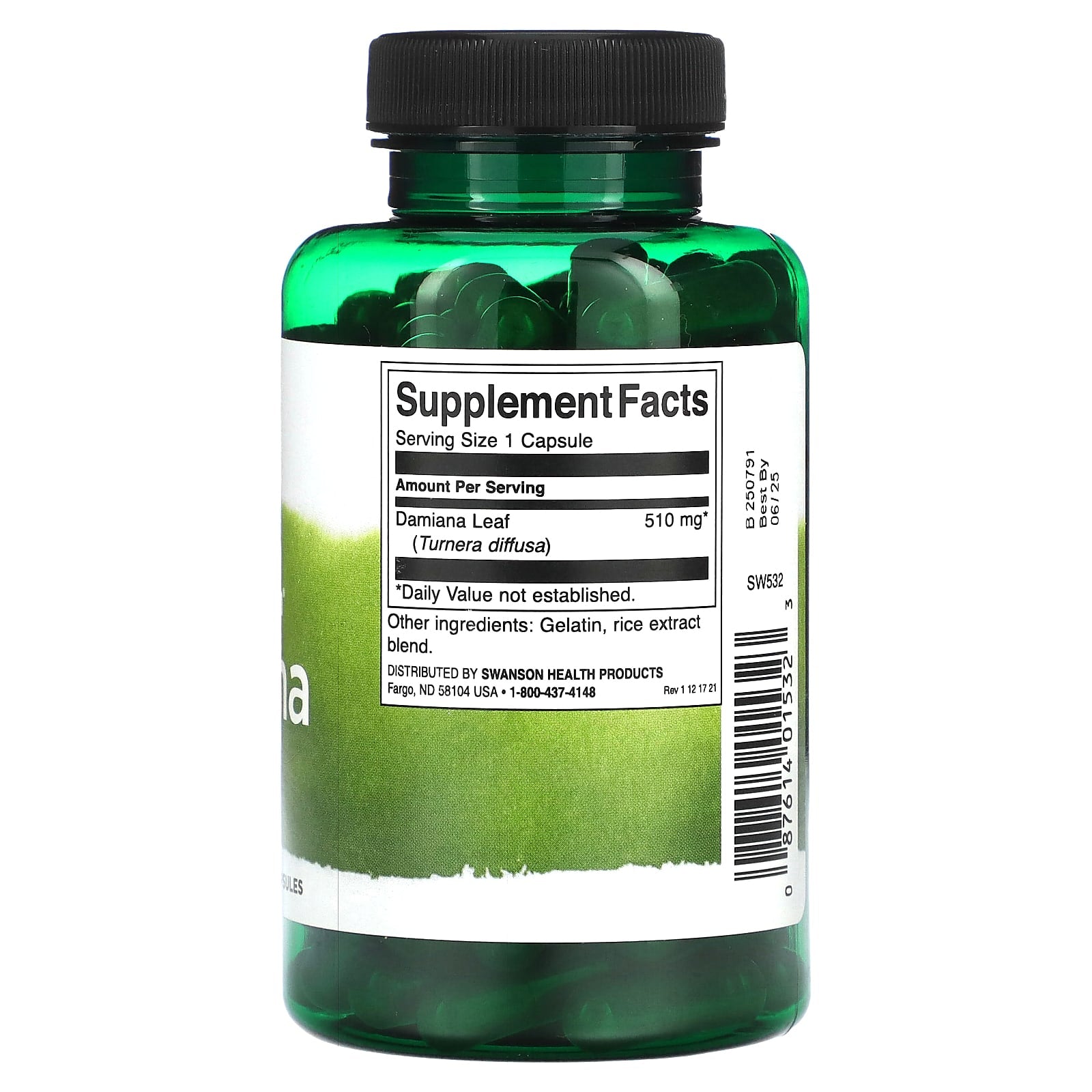 Swanson, Full Spectrum Damiana, 510 mg , 100 Capsules - Image 2