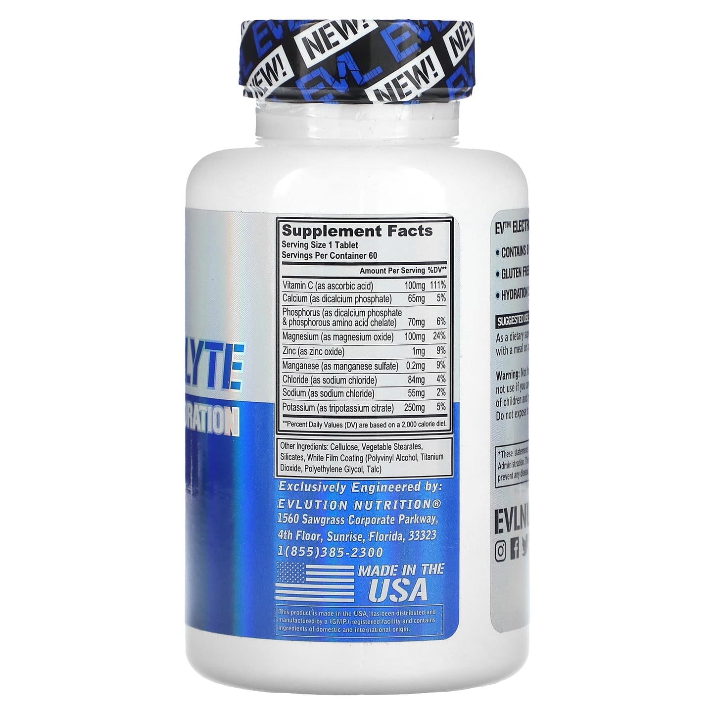 EVLution Electrolyte Hydration Supplement - 60 Tablets, Gluten Free, Vegan - Image 2