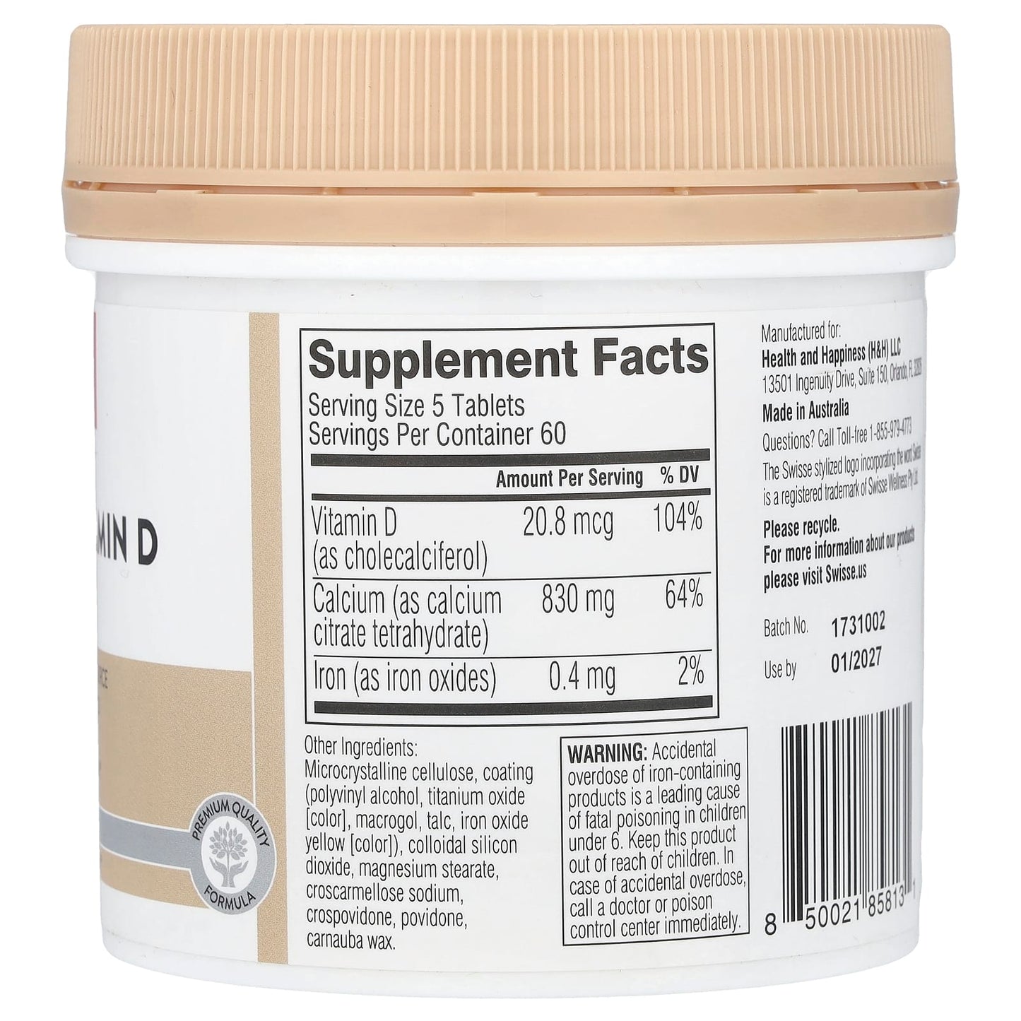 Swisse, Ultiboost®, Calcium + Vitamin D Mini Tabs, 300 Tablets - Image 2