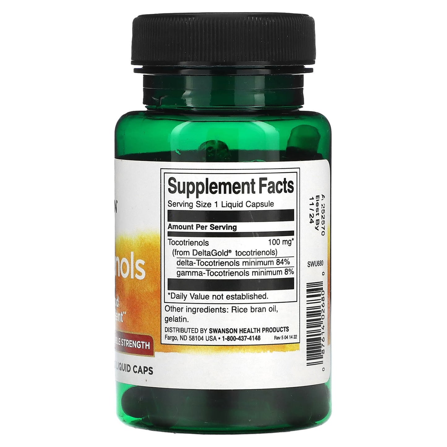 Swanson, Tocotrienols, Double Strength, 100 mg, 60 Liquid Caps - Image 2