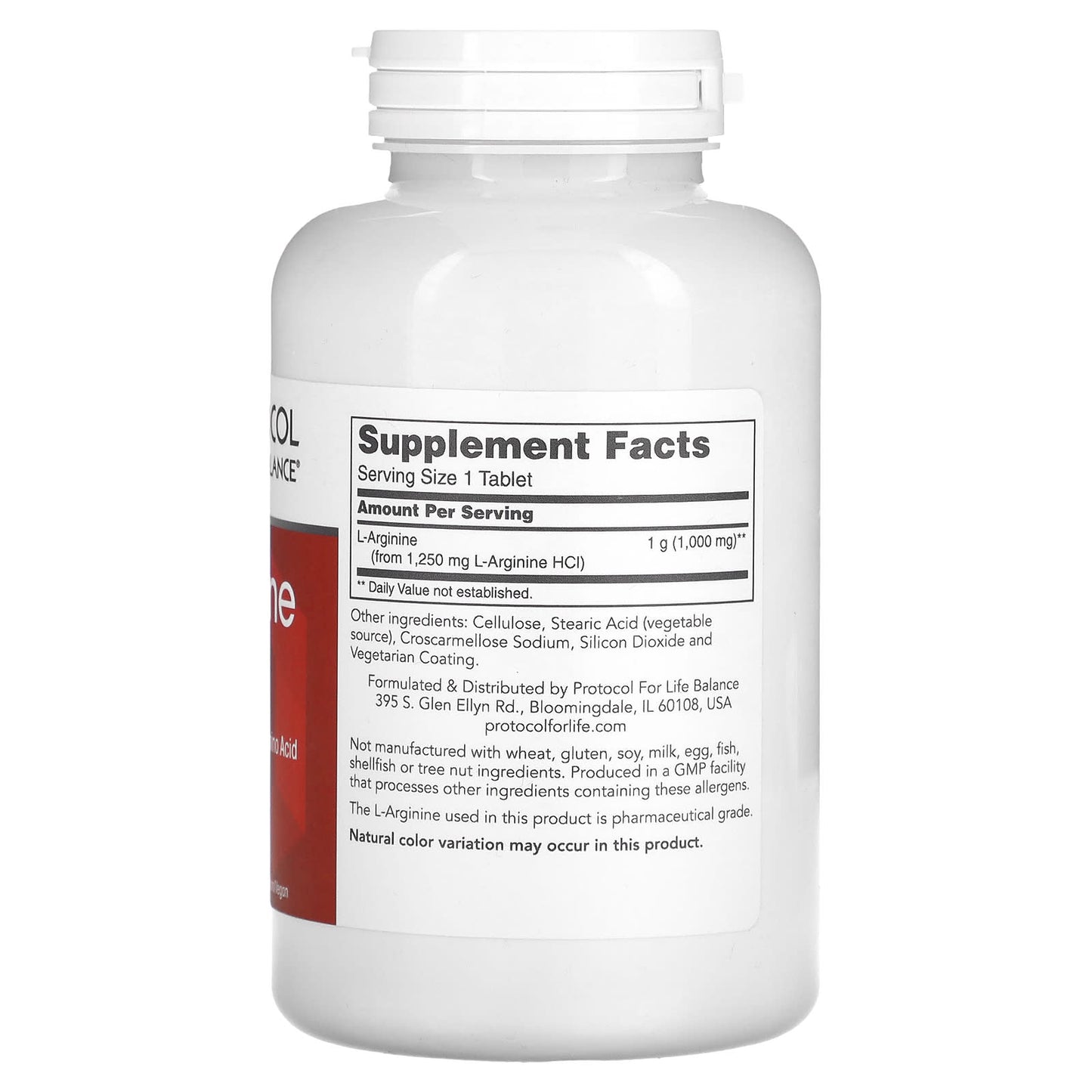 Protocol for Life Balance, L-Arginine, 1,000 mg, 120 Tablets - Image 2