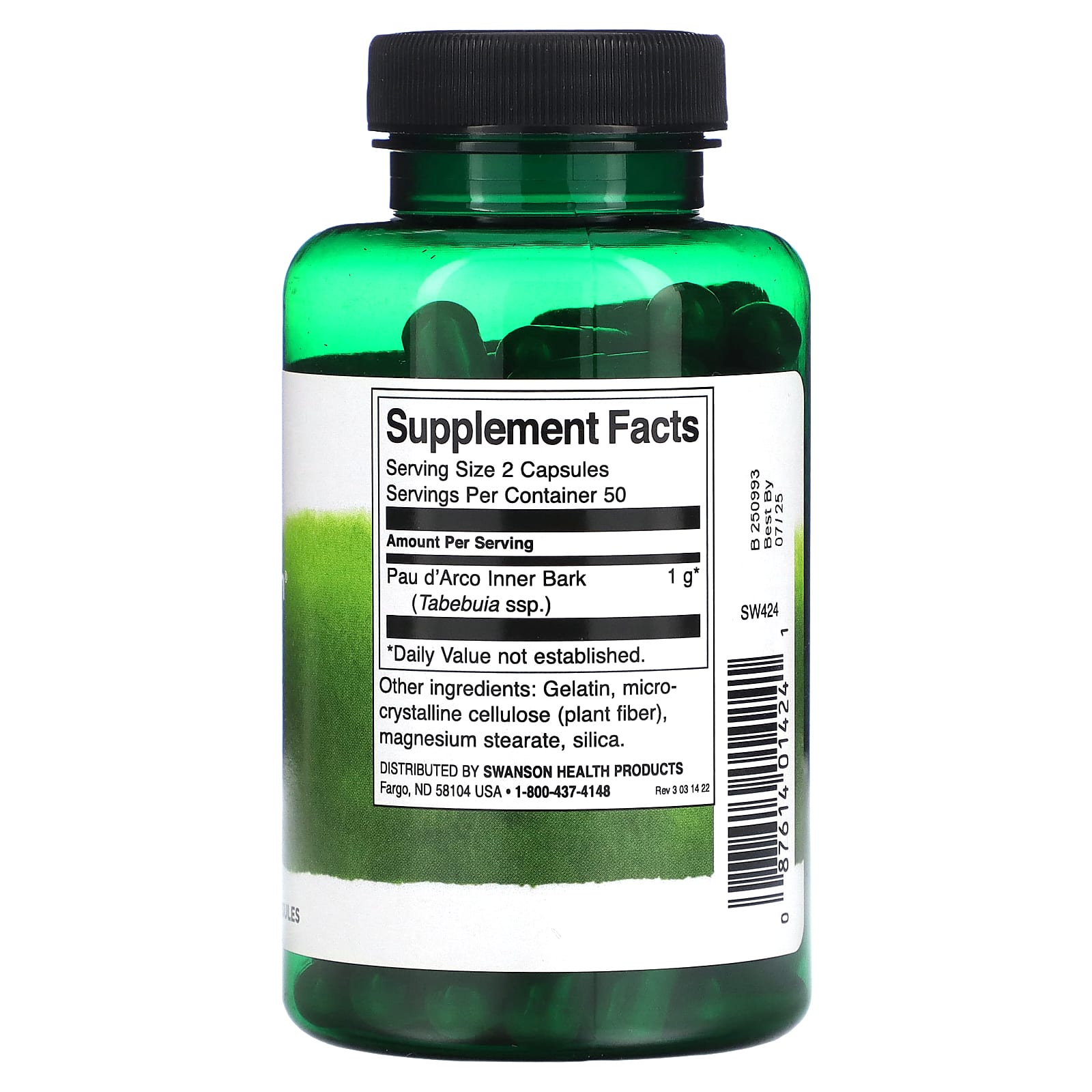 Swanson, Full Spectrum Pau d'Arco, 500 mg, 100 Capsules - Image 2