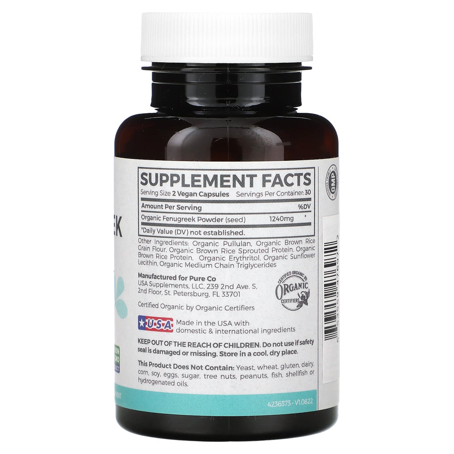 Pure Co., Pure Mom, Organic Fenugreek, 60 Vegan Capsules (620 mg per Capsule) - Image 2
