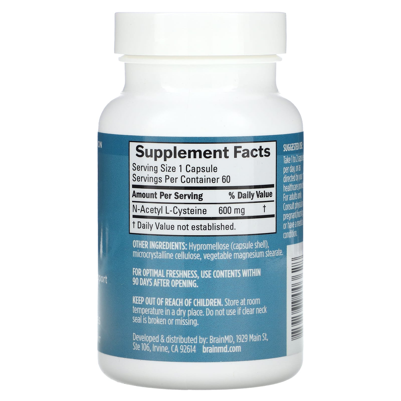 Boost Brain Health with BrainMD NAC 600 mg, 60 Capsules - Image 2