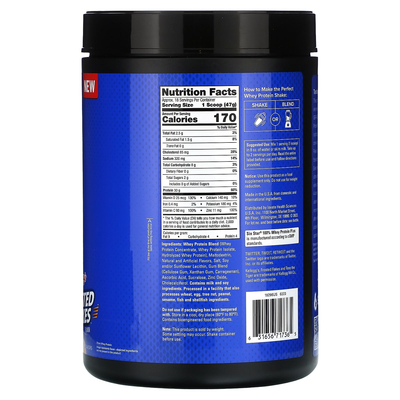 SIXSTAR, 100% Whey Protein Plus, Kellog's Frosted Flakes, 1.81 lbs (821 g) - Image 2