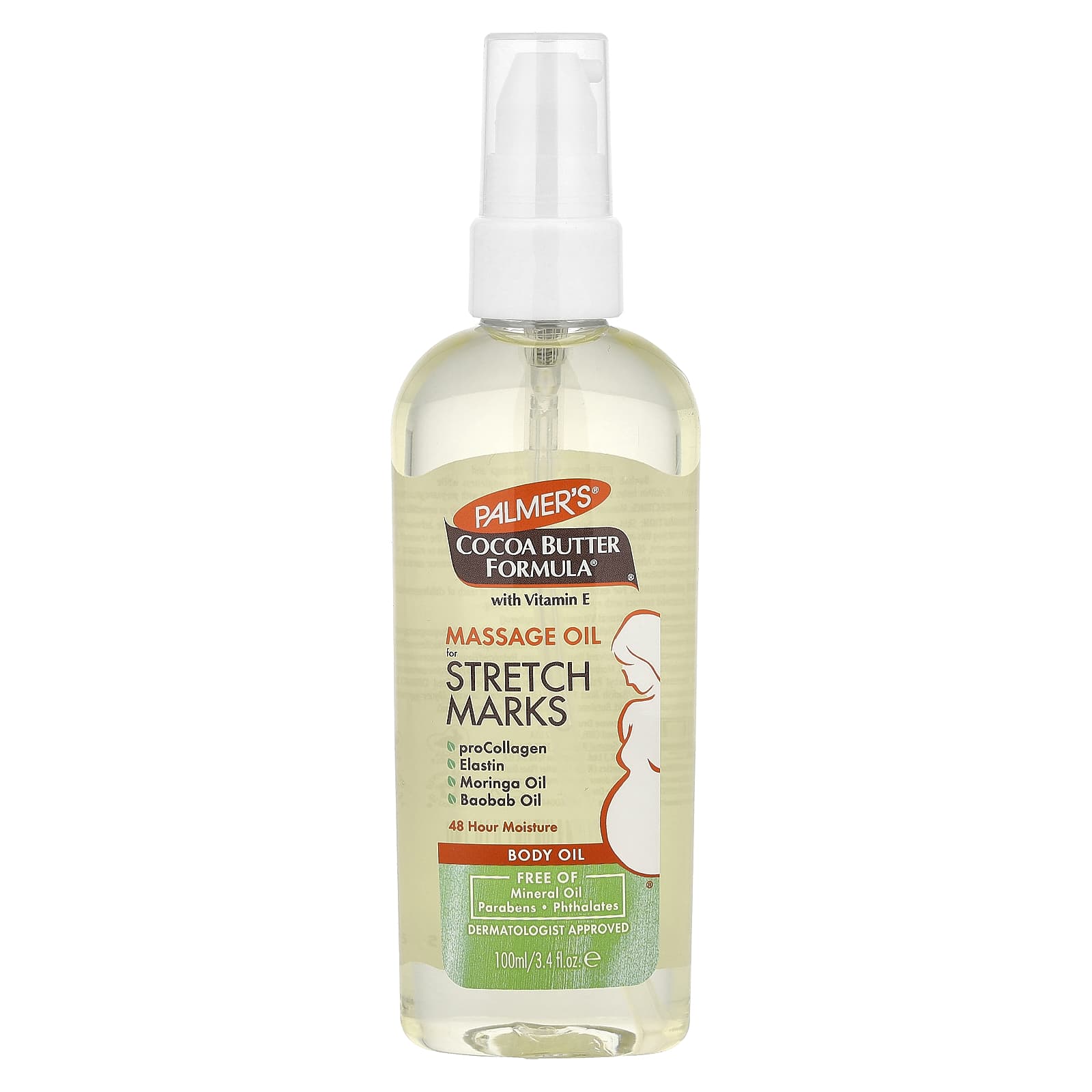 Palmer's, Cocoa Butter Formula® With Vitamin E, Massage Oil for Stretch Marks, 3.4 fl oz (100 ml) - Image 1
