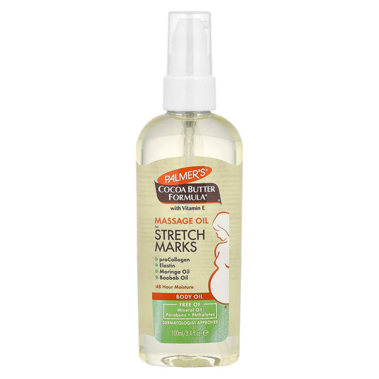 Palmer's, Cocoa Butter Formula® With Vitamin E, Massage Oil for Stretch Marks, 3.4 fl oz (100 ml) - Image 1